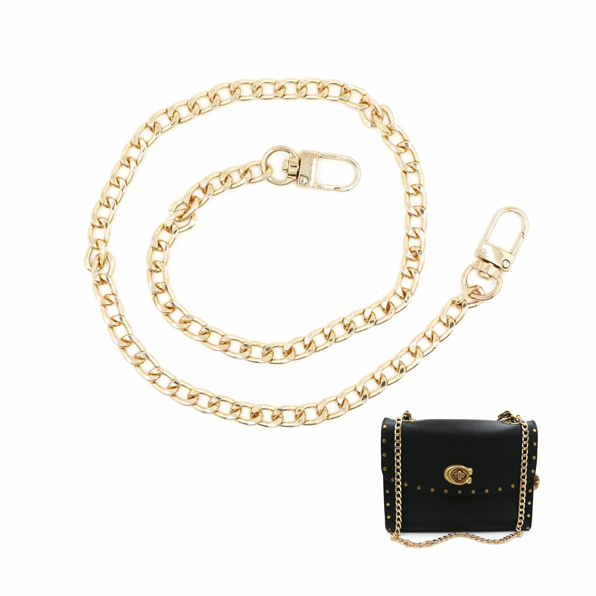 CiciIng Cadena para Bolsos de Oro 60 cm