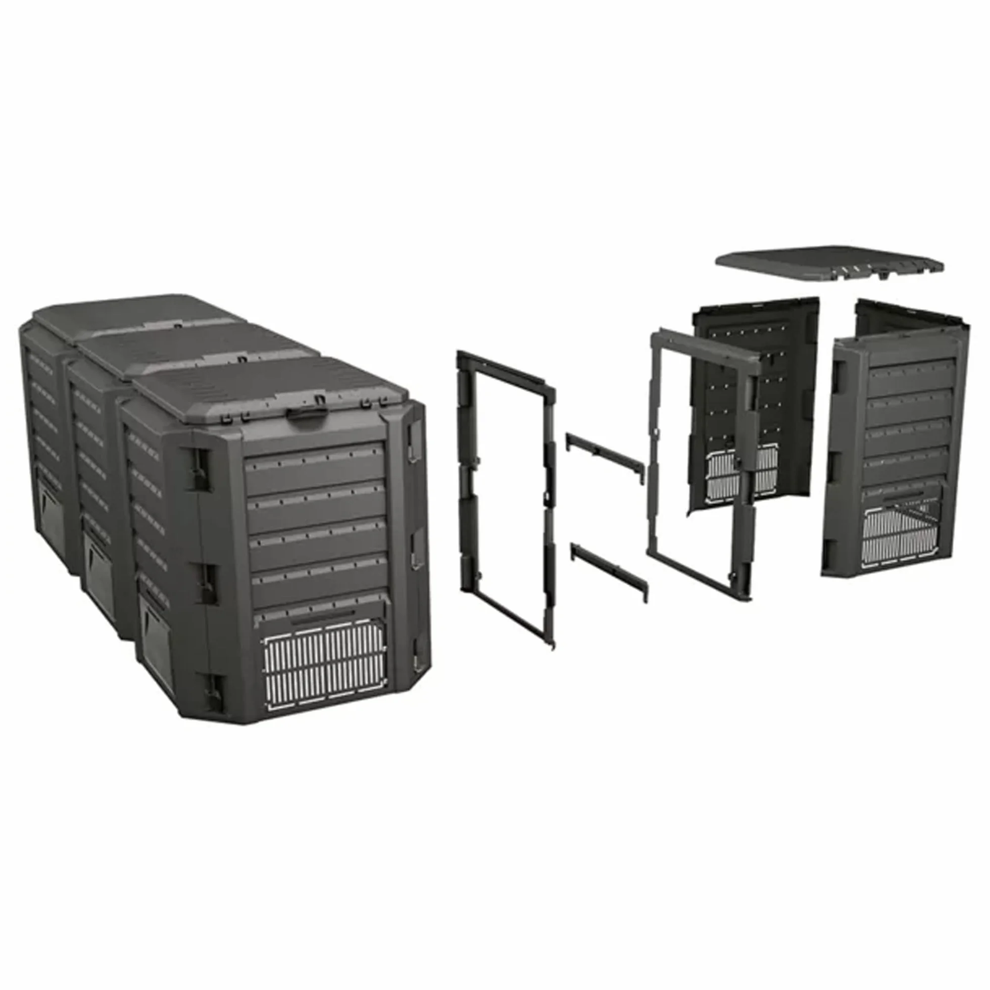 Planta de compostaje Module compogreen 1600l., Dimensiones (mm) 2610x719x826, Color Negro