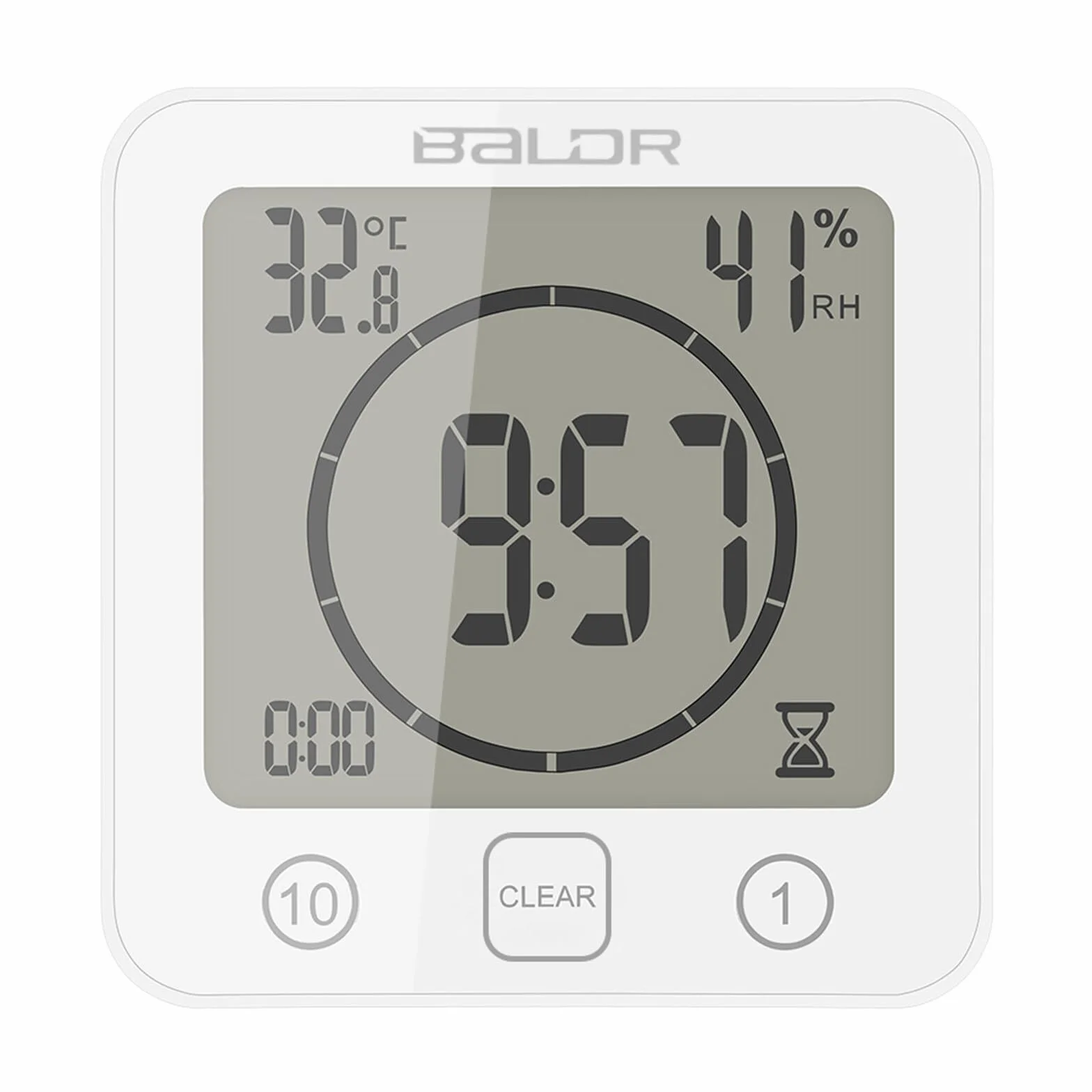 Digital Reloj de Baño de Pared con Alarma, Pantalla LCD Grande, Temperatura y Humedad, Temporizador de Ducha