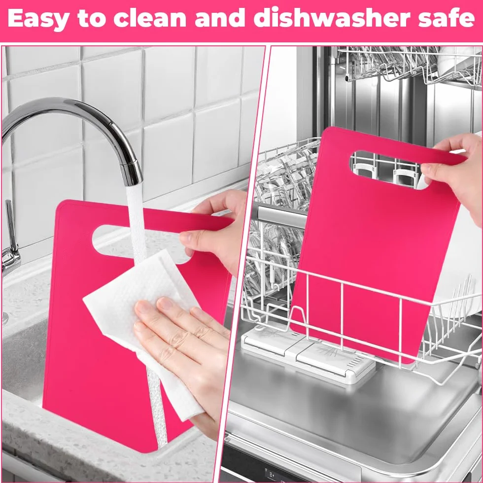 5 Piezas Tablas de Cortar Plástico Cocina 29x19cm Antibacteriana Sin BPA