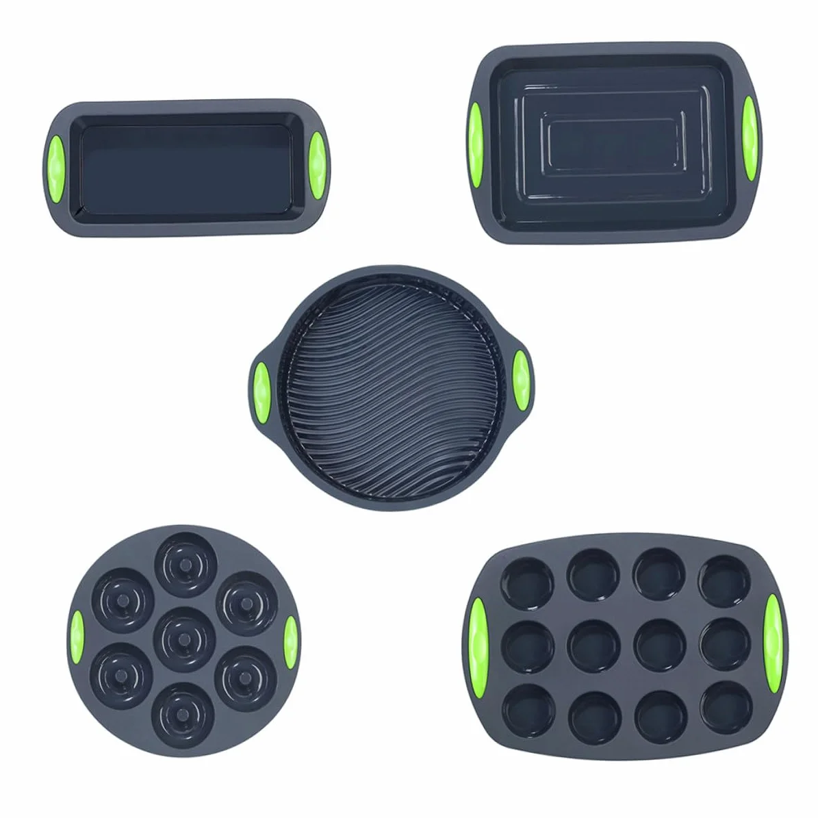 Moldes de Silicona Flexibles Set de 5 para Hornear Pasteles y Perfectos Fáciles de Limpiar en Cocina para Aficionados la Repostería Familiar