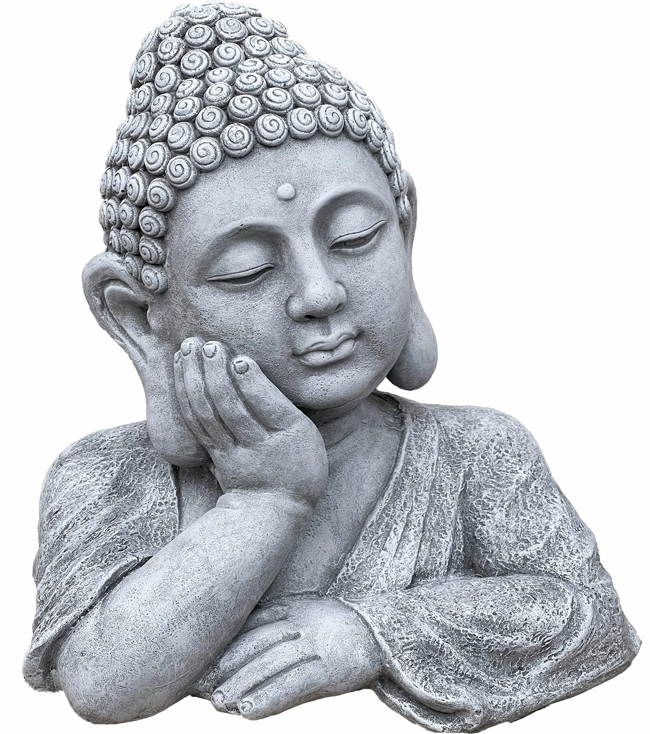 stoneandstyle Buda Shiva Busto XL resistente a las heladas piedra fundida maciza, aprox. 18,6 kg