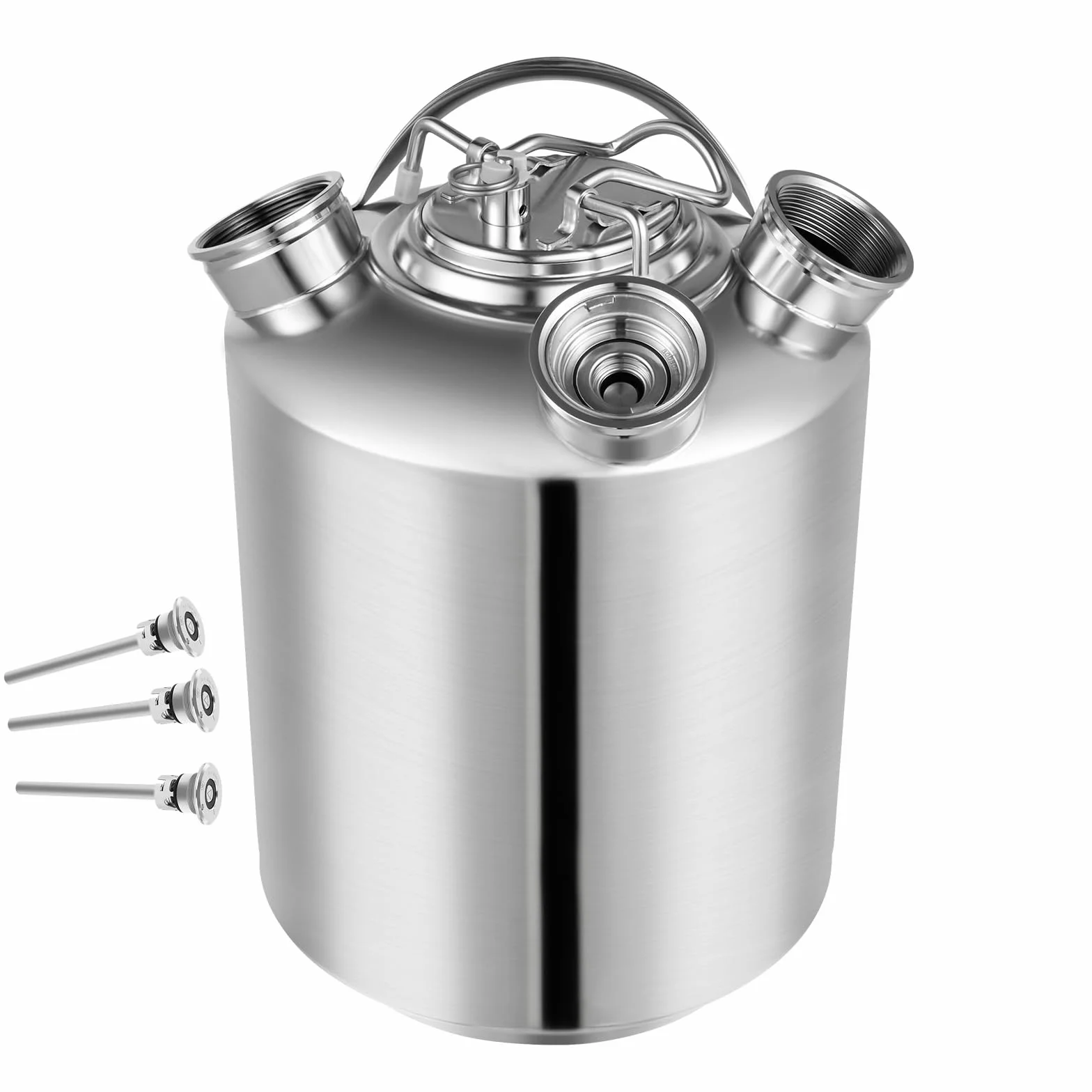Barril de limpieza de cerveza de 10 L, 3 cabezales de acero inoxidable, dispositivo de limpieza de tuberías de cerveza, incluye pinchos A, S, G – Dispensador de cerveza y limpiador de tuberías de