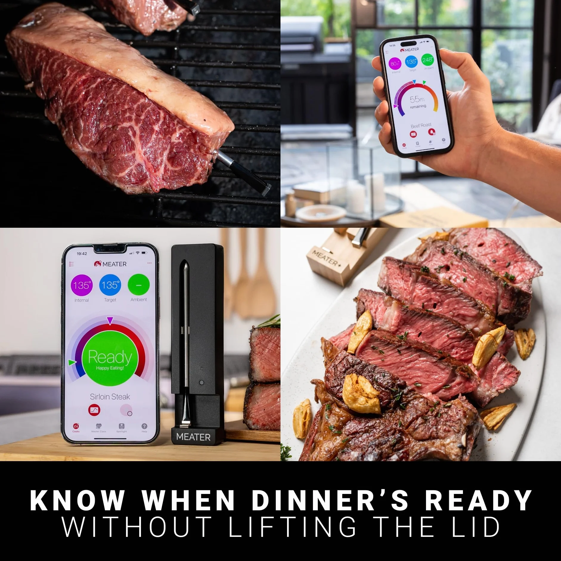 MEATER SE [NUEVO] - Termómetro para Carne Inteligente Inalámbrico con Bluetooth | Mide la Temperatura Interna y Ambiental | Horno, Parrilla, Cocina, Ahumador, Asador Equipado con Cargador Negro