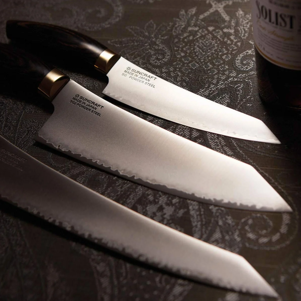 Elegancia SUNCRAFT Cuchillo universal & 3 capas SG2 acero inoxidable & biselado doble & longitud hoja 150 mm