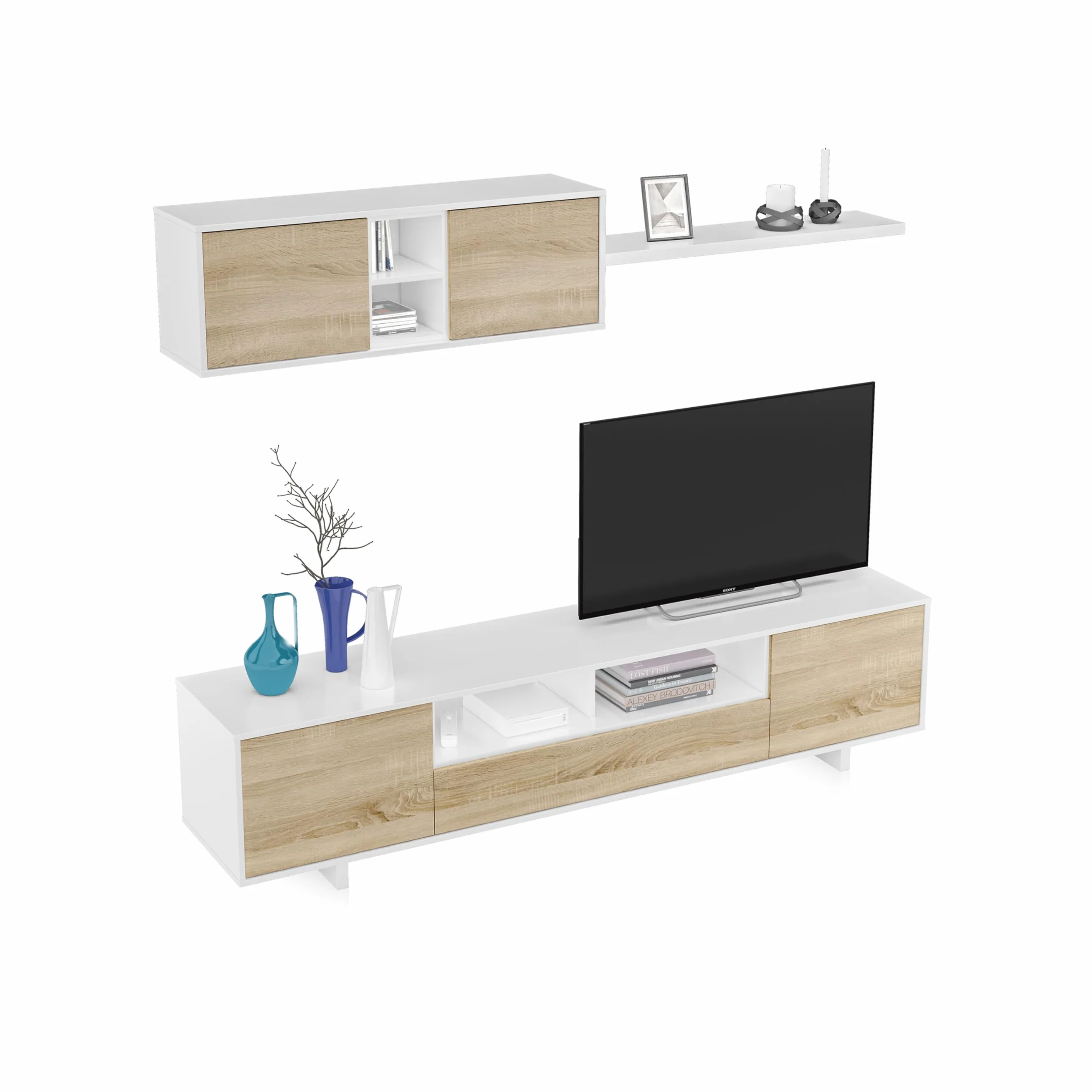Habitdesign Mueble Salón Belus Estilo Nórdico 200x41 cm