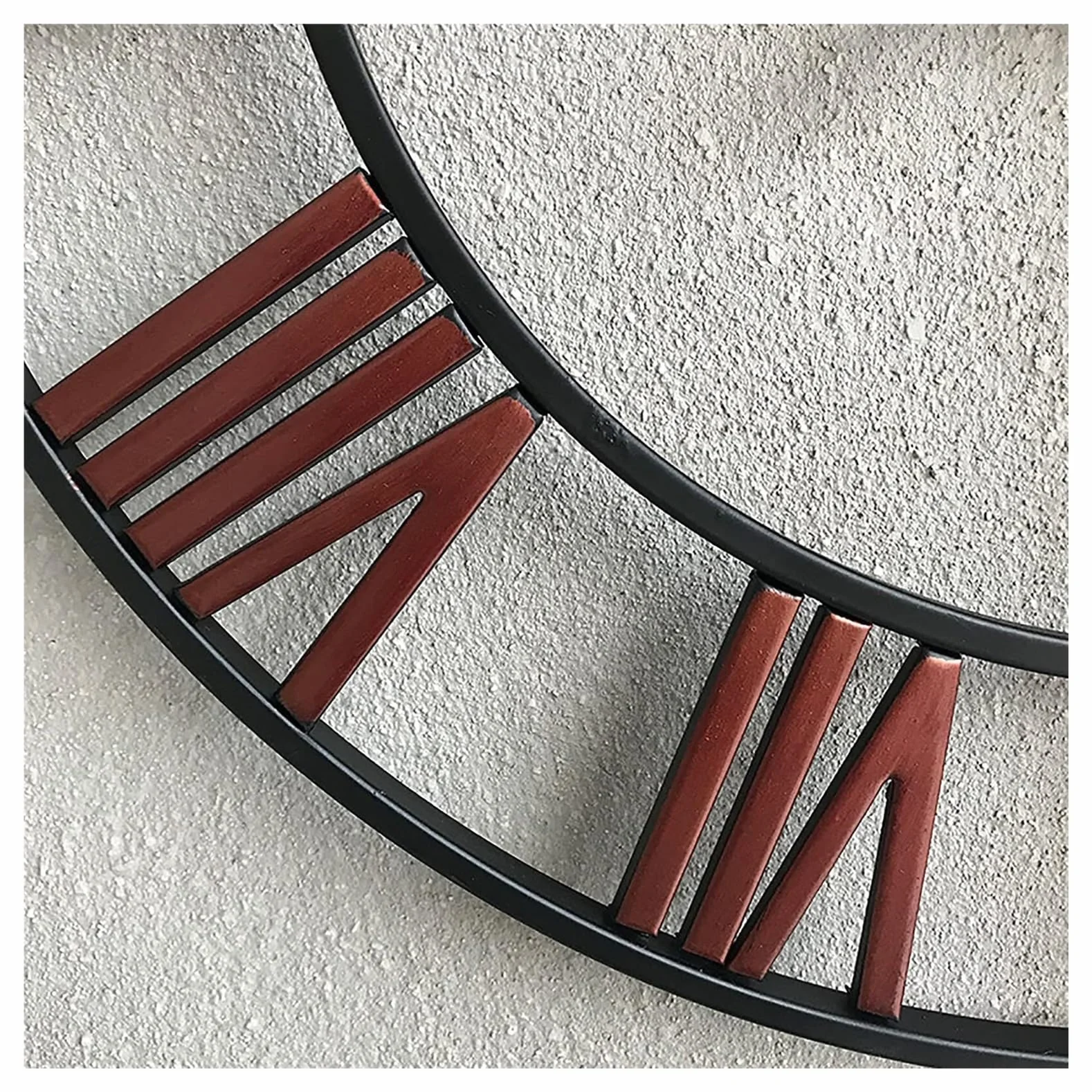 Relojes Reloj de pared grande de 24 pulgadas de metal envejecido que no hace tictac, silencioso, estilo industrial moderno, reloj de pared de hierro con números romanos for el hogar, sala de estar, co