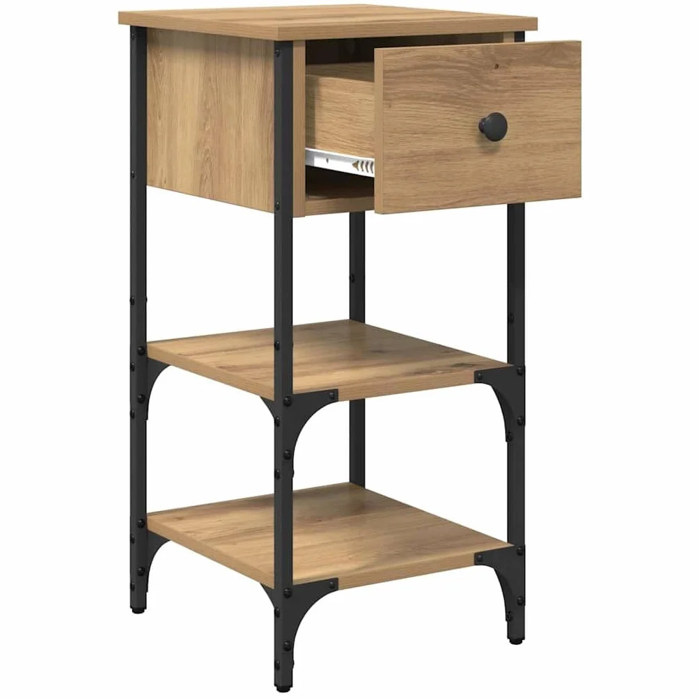 Mesita de noche marrón 33,5 x 36 x 70 cm, madera maciza renovada, mesita de noche para dormitorio, moderna para salón, dormitorio, estudio, habitación de invitados, A2
