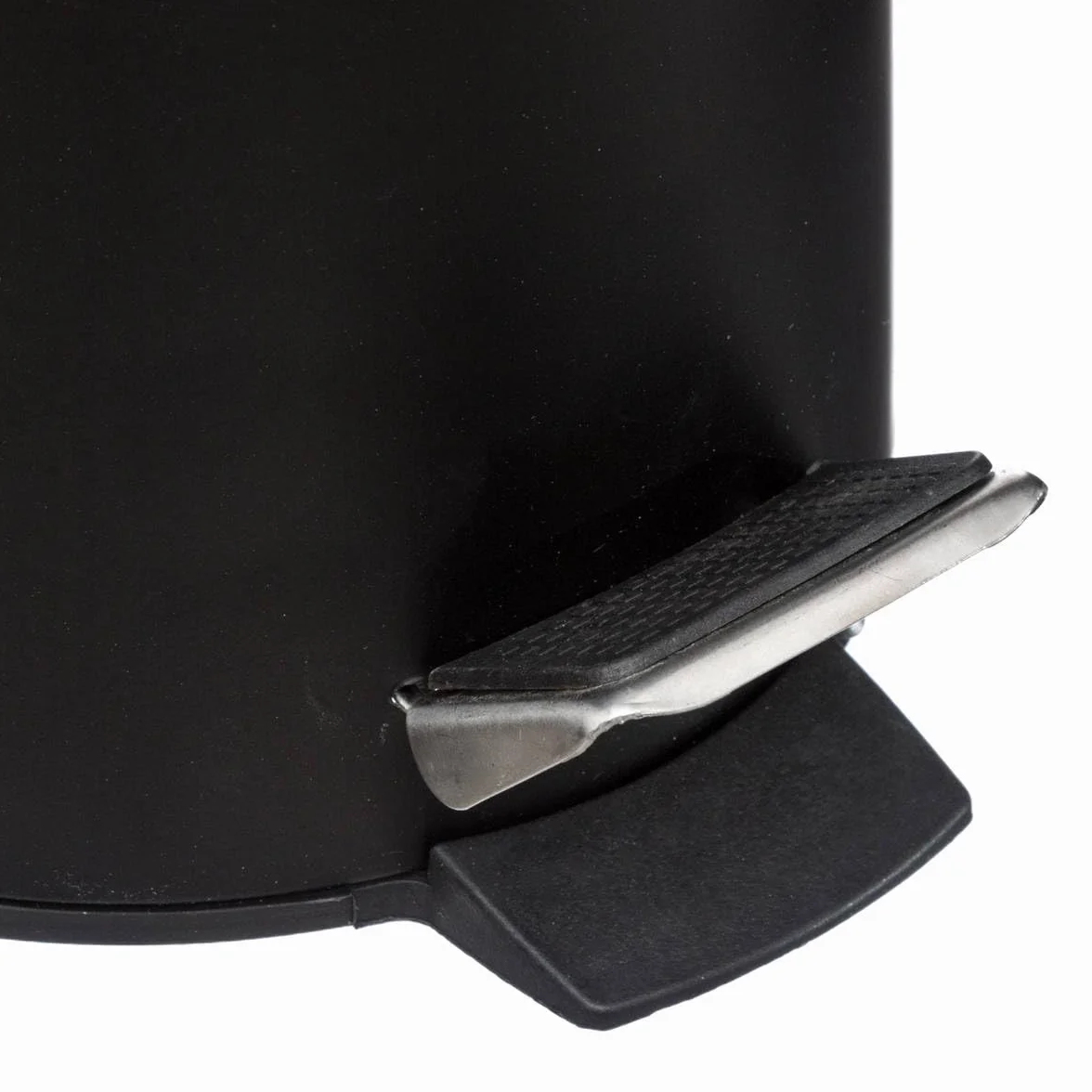 Papelera con Pedal Naturéo Black 3 l Metal Tapa de bambú Cubo extraíble