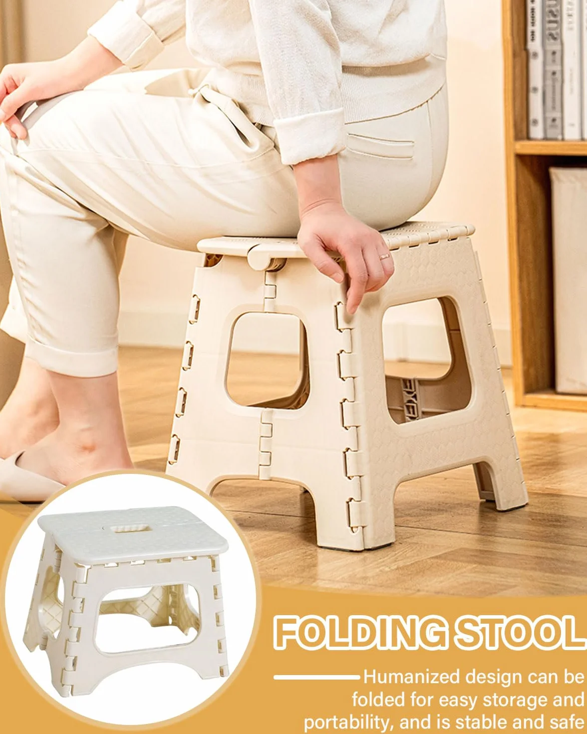 Taburete Plegable Antideslizante para Baño Cocina Autocaravana Escalón Infantil Niño