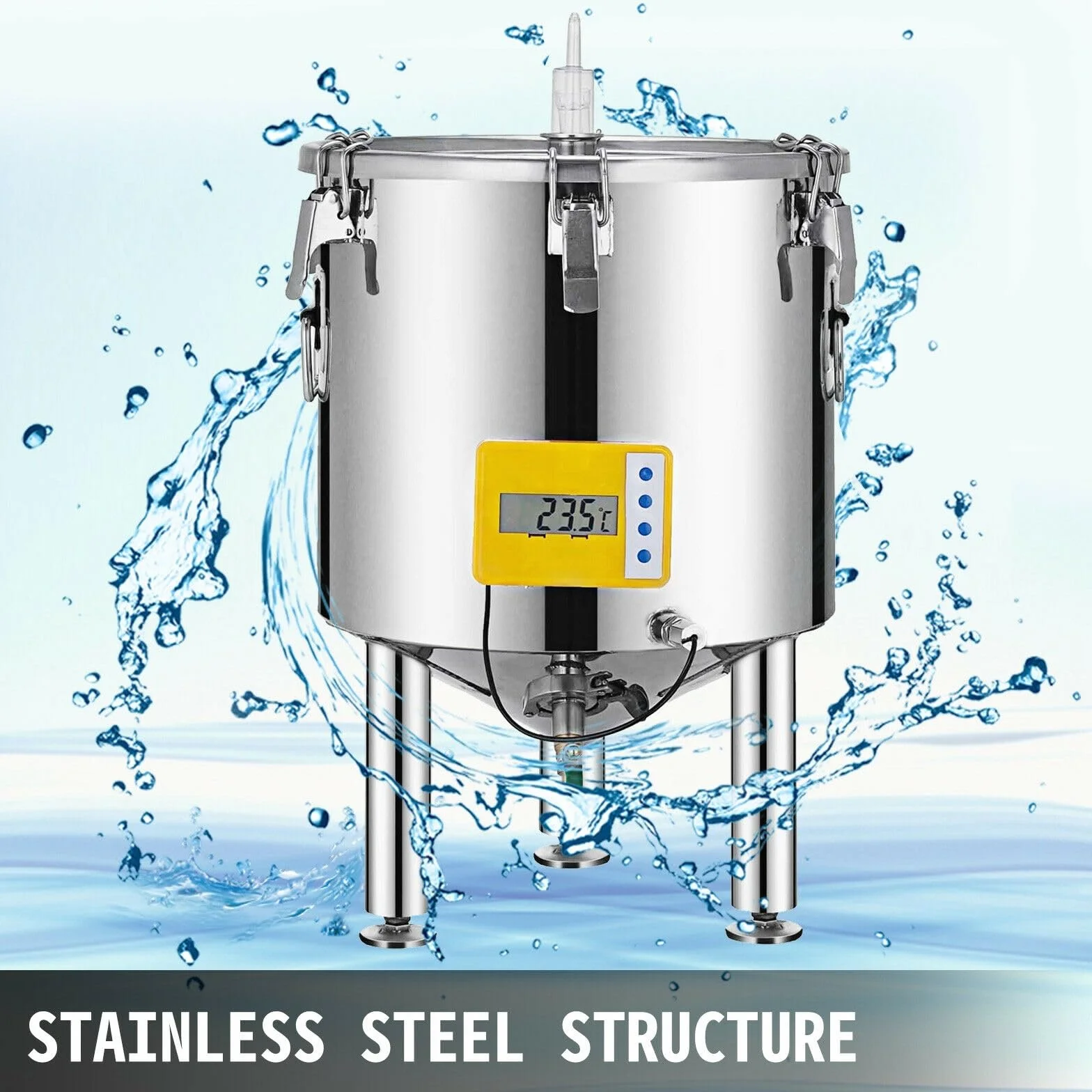 Cubo for fermentador de cerveza, acero inoxidable 304, 15L-50L, bote vino alto sellado for bebidas, elaboración lácteos, promoción la fermentación Para principiantes y uso doméstico(26L)
