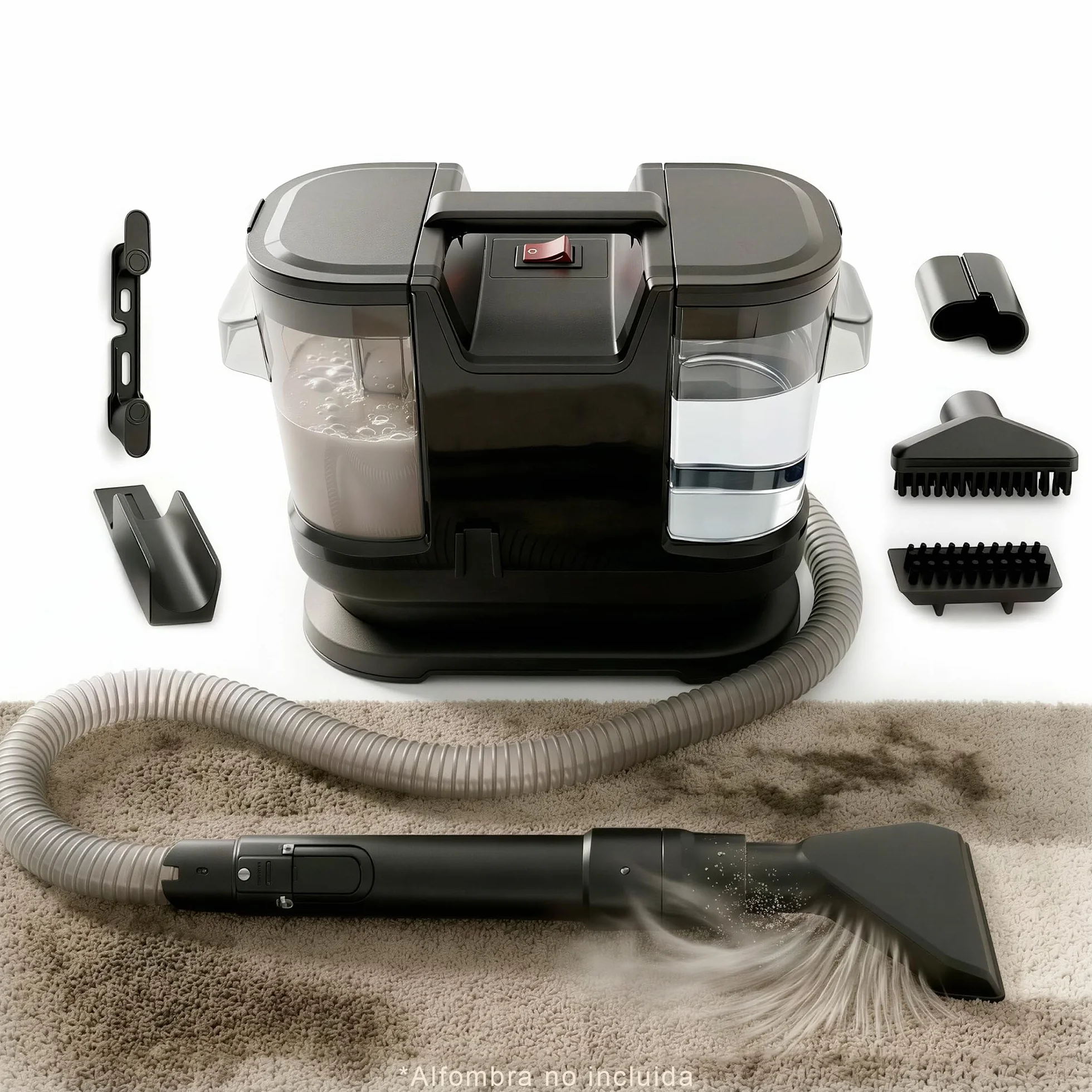 Aspirador de Agua | Limpiador Tapicerías Profesional | 450W Potente Succión | Limpieza en Seco y Húmedo | Cable de 5 metros | Sofás Alfombras Coches | Depósito Doble 1.8L + 0.8L | Aspiradora Portátil