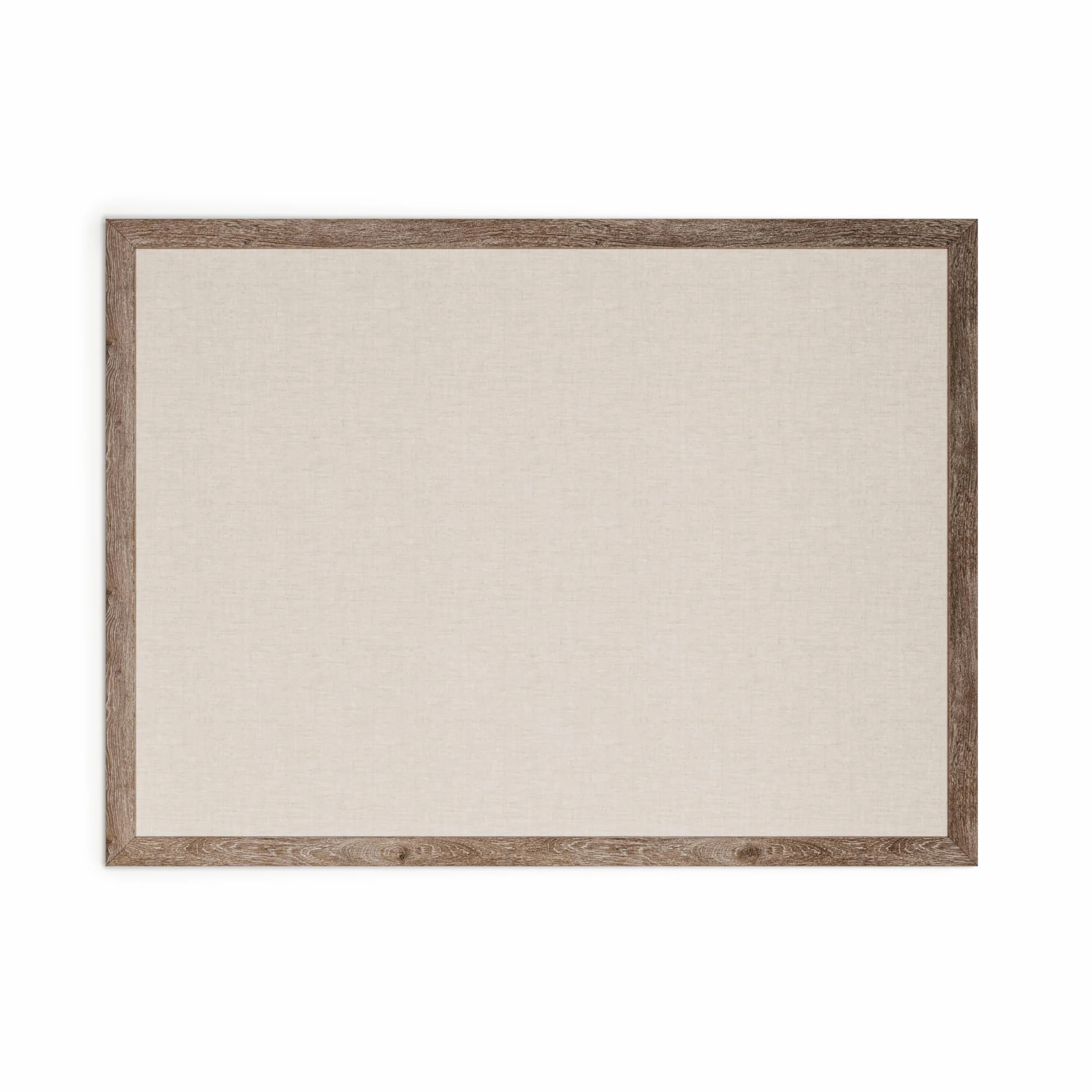 U Brands tablón de anuncios de lino, 119 x 89 cm, marco rústico con efecto madera, superficie de calidad industrial