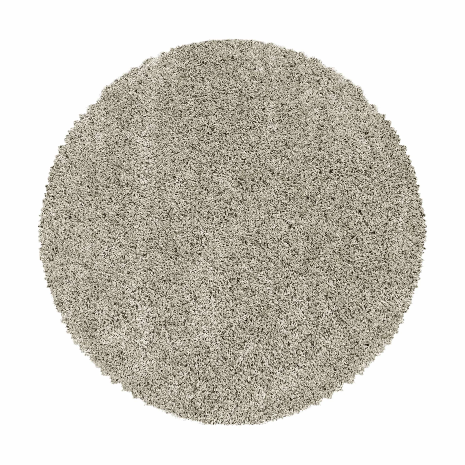 SIMPEX Alfombra Shaggy Redonda 120 cm Natural, Suave y esponjosa, Moderna Lisa, Ideal bajo Mesa Auxiliar