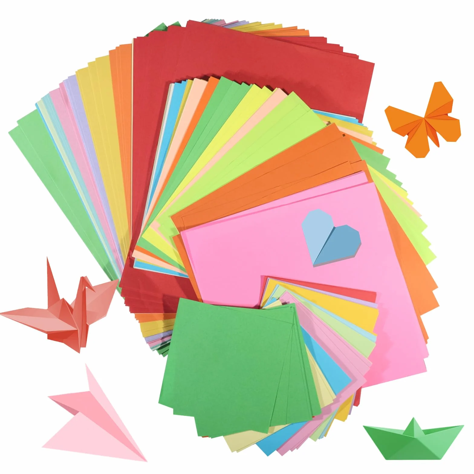 Papel Origami 300 Hojas 20 Colores A4 21x29.7 cm Set Manualidades