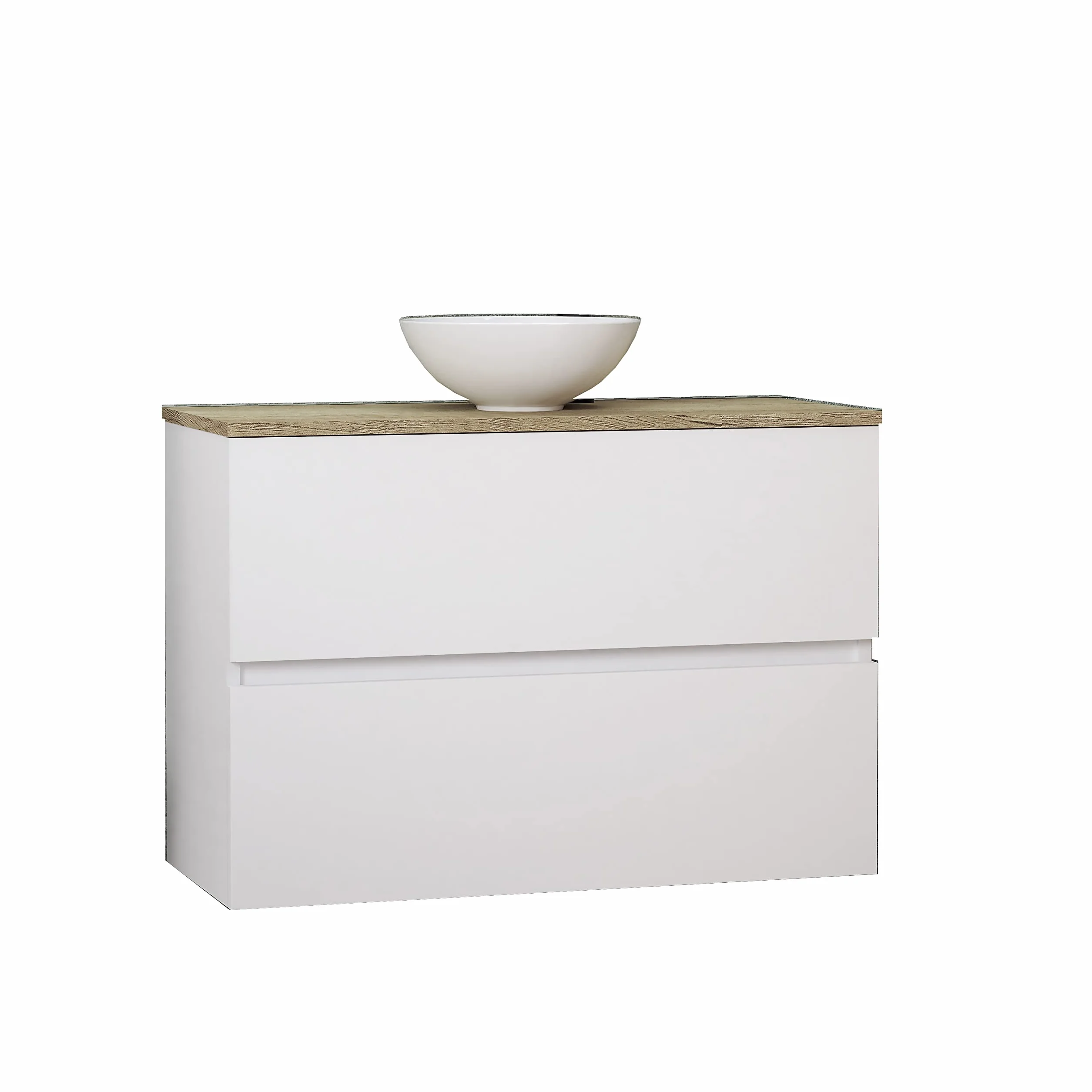 Baikal Mueble de Baño Ness 80 cm Blanco Fondo Reducido 36cm Lavabo Cerámico
