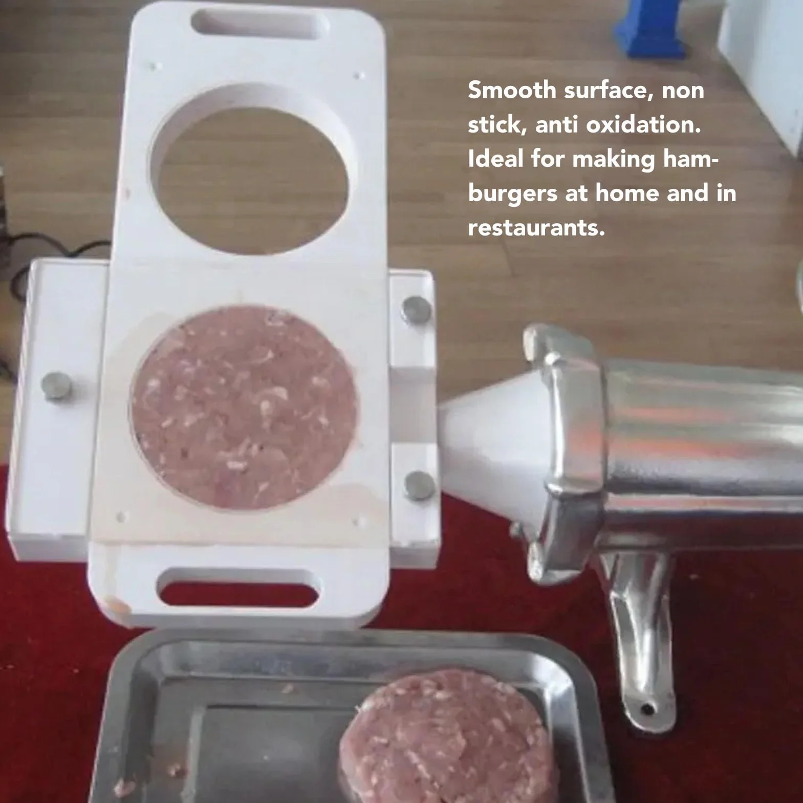 KIMISS Hamburger Press Mold Maker - Fabricante de Empanadas Antiadherente con 2 Agujeros - 150 G de Herramienta ABS para Hamburguesas Caseras y Llenado de Salchichas