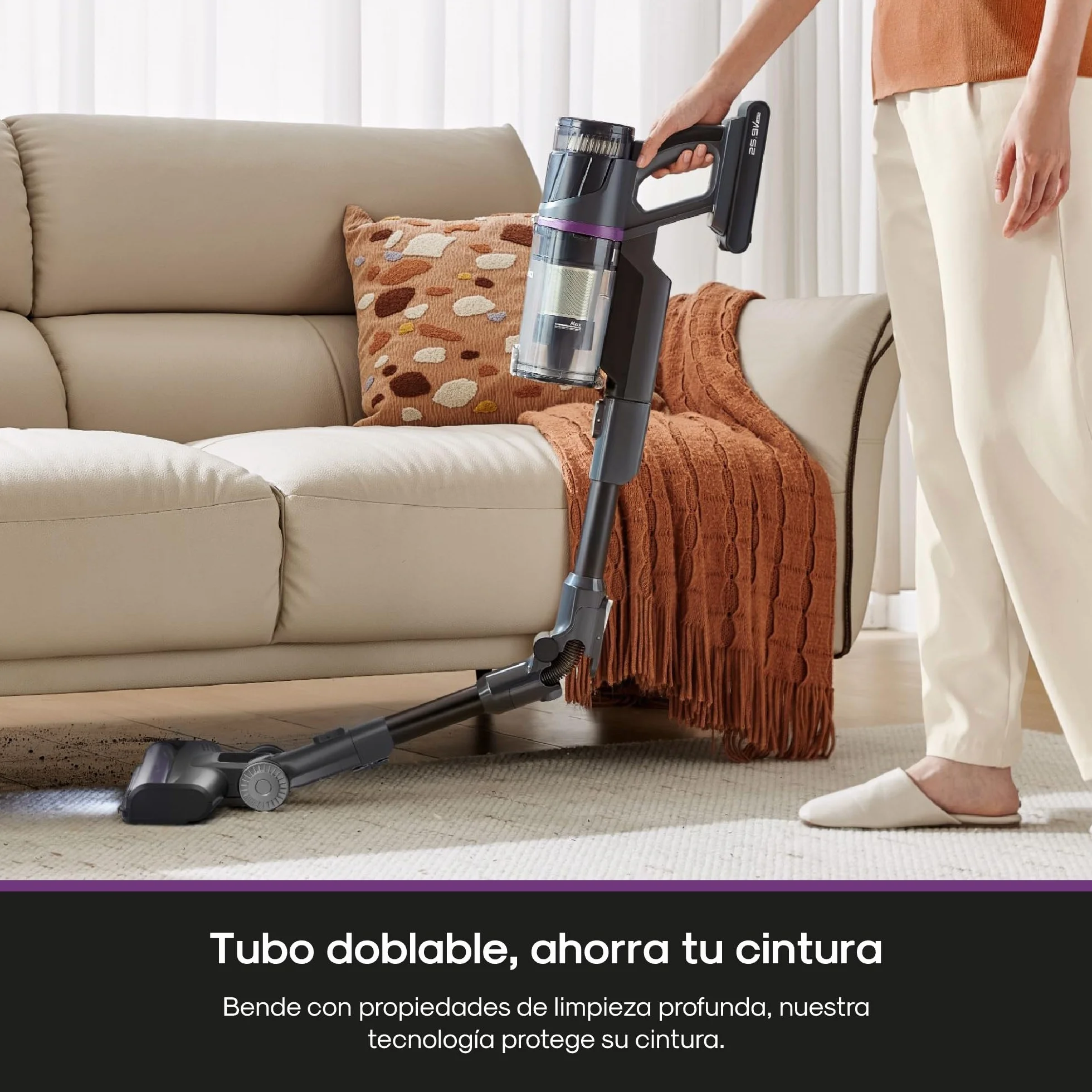 EUREKA ReactiSense 530 Escoba Aspiradora sin Cable 550W 38k Pa Aspirador Escoba Ligero con Tubo Plegable, Portatil y Versátil, 4 funciones en 1, Autonomía 60 min, Iluminación para Suelo Duro, Alfombra