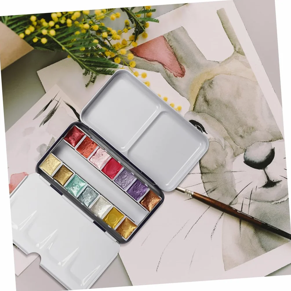 EXCEART 3juegos Caja De Mezcla De Pintura DIY Estuche De Pigmentos De Inoxidable Paleta De Mezcla para Acuarelas y Acrílicos Compartimentos para Artistas y Estudiantes