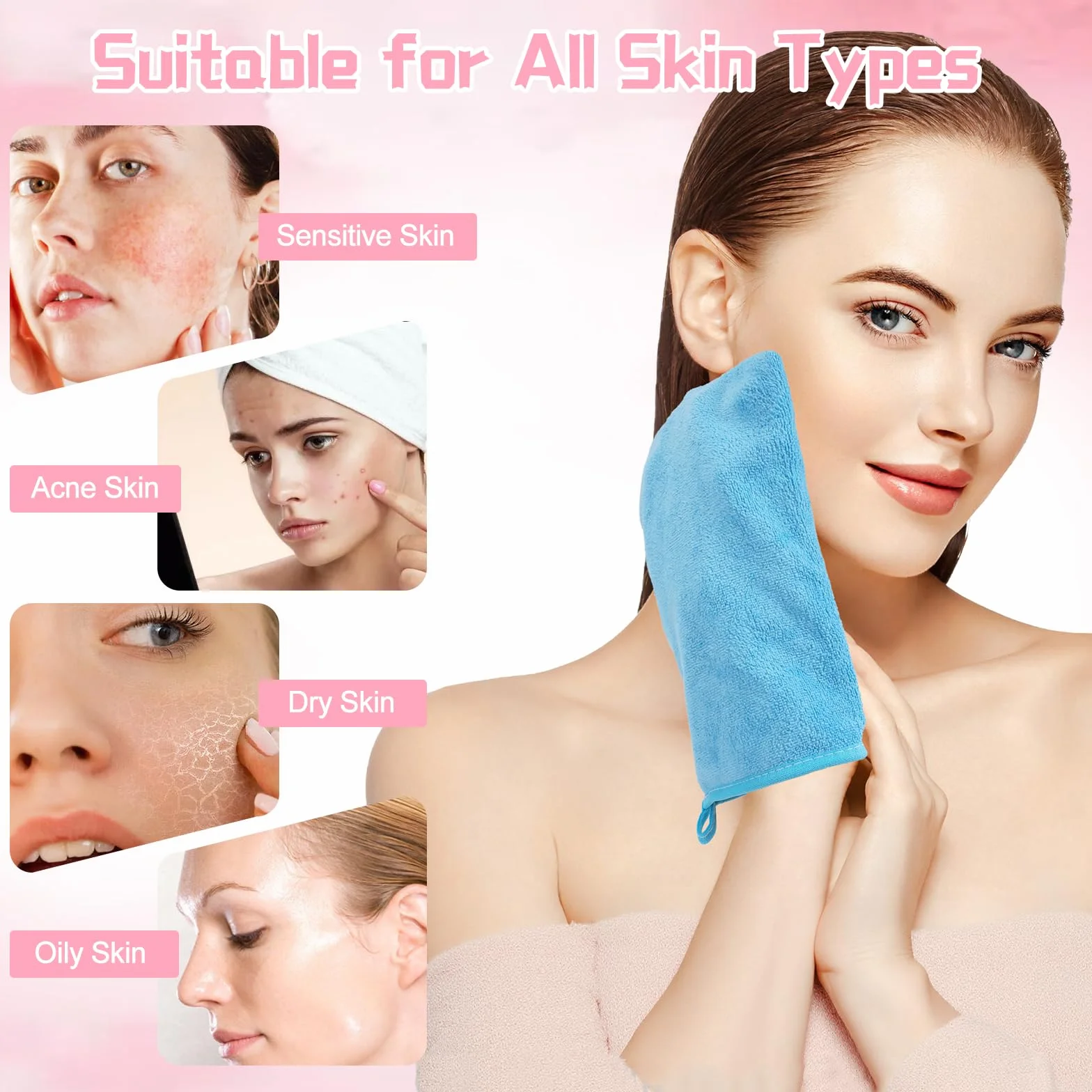 PHOGARY 10 Toallas Faciales Microfibra Premium 15x20 cm Superabsorbentes Secado rápido