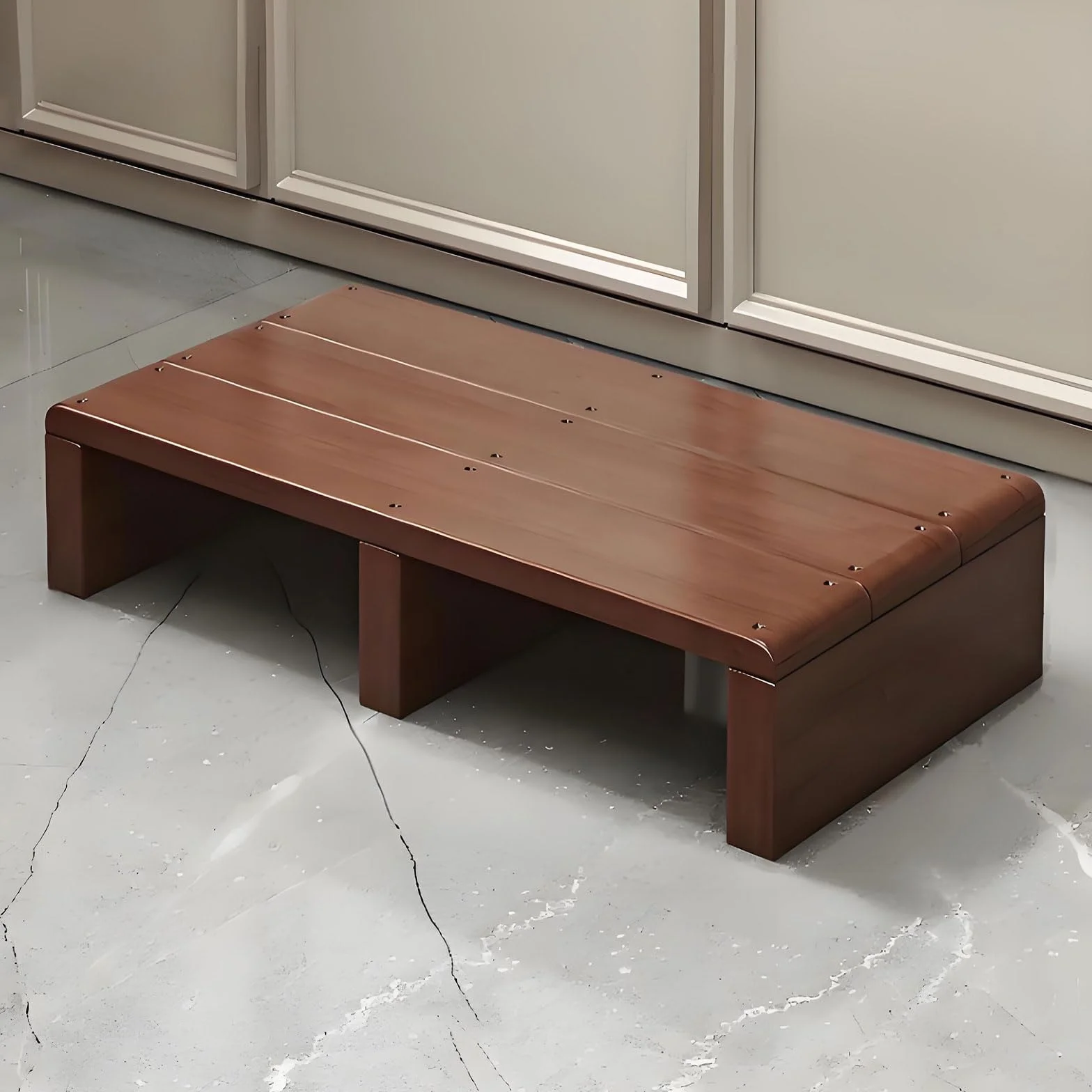 Taburete Taburete Escalonado Taburete de Madera Antideslizante para Ancianos con Capacidad,Taburete portátil para baño, Dormitorio, Puerta Estable para Escritorio, Soporte Natural Elegante