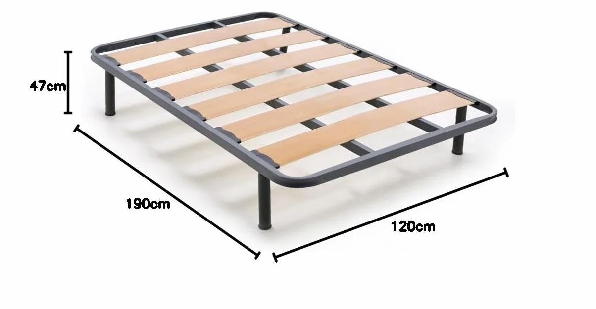 HOGAR24 ES | Cama Completa | Somier Lama Ancha + Colchón Viscoelástico Relax Edition 18 | Incluye Juego de Patas Roscadas de 25 cm | Medidas: 120x190 cm