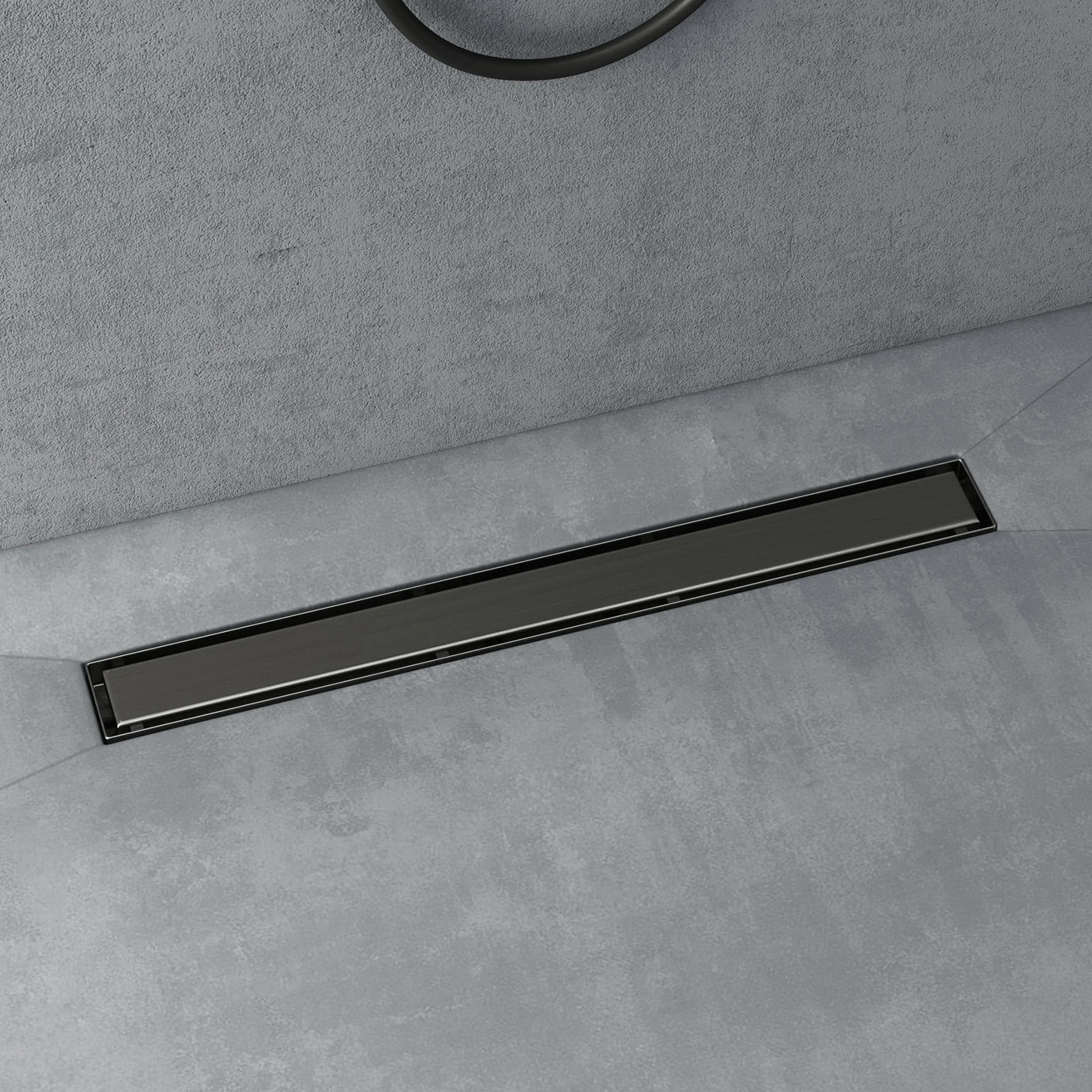doporro Canaleta de Ducha Canal Gris 70cm con dispositivo desodorante y filtro de pelo, Canal de Drenaje de Acero Inoxidable, Desagüe de agua embaldosable 35L/min KE110