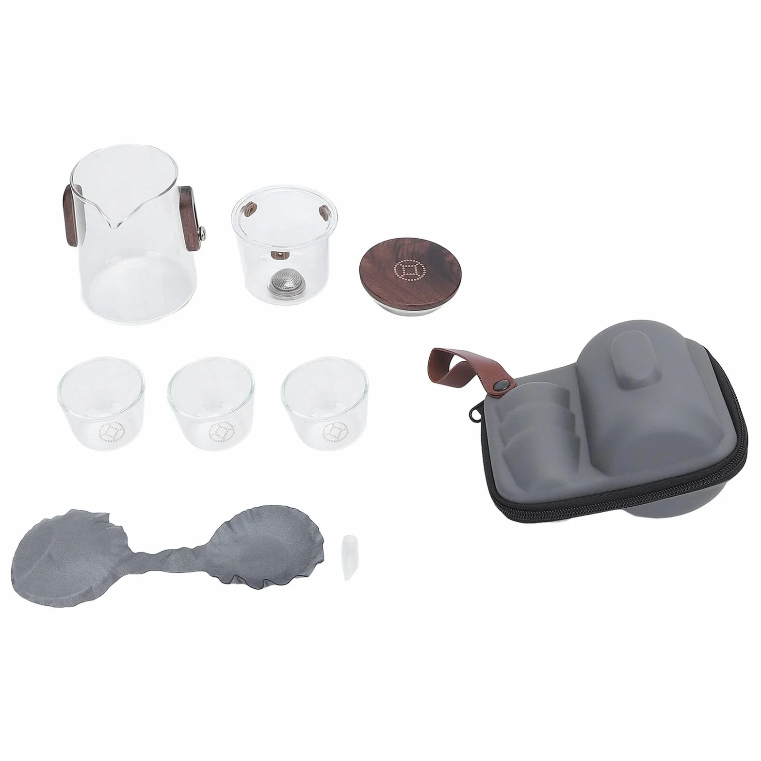 Qcwwy Tetera de Vidrio de Borosilicato con Filtración Magnética Infusor Resistente Al Calor de 330 Ml para Preparar té Al Aire Libre en la Oficina en Casa Incluye 3 Tazas