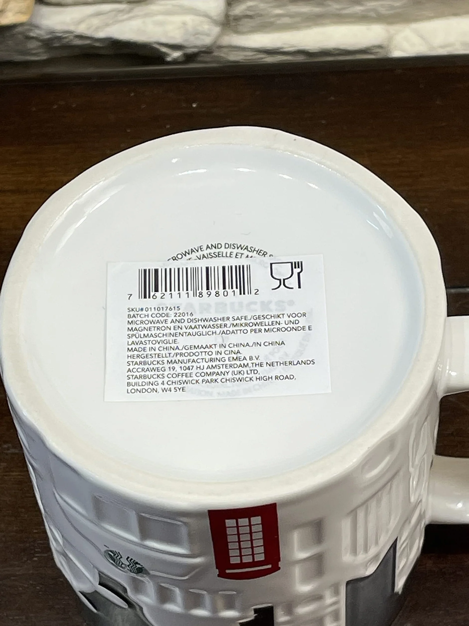 Starbucks Taza de café en relieve, altura de 10,5 cm, diámetro de 9,3 cm, gres loza, apta para lavavajillas y microondas.
