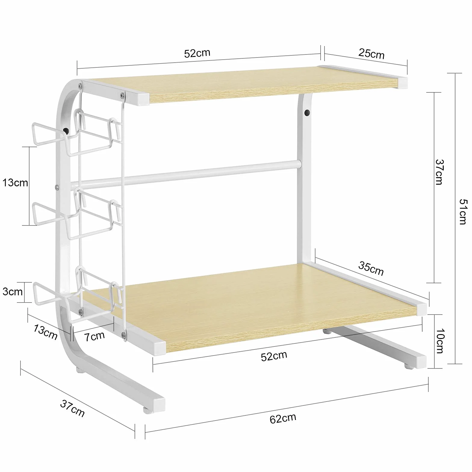 SoBuy FRG092-N,Soporte para microondas, Estante, estantería de Cocina, miniestante,ES