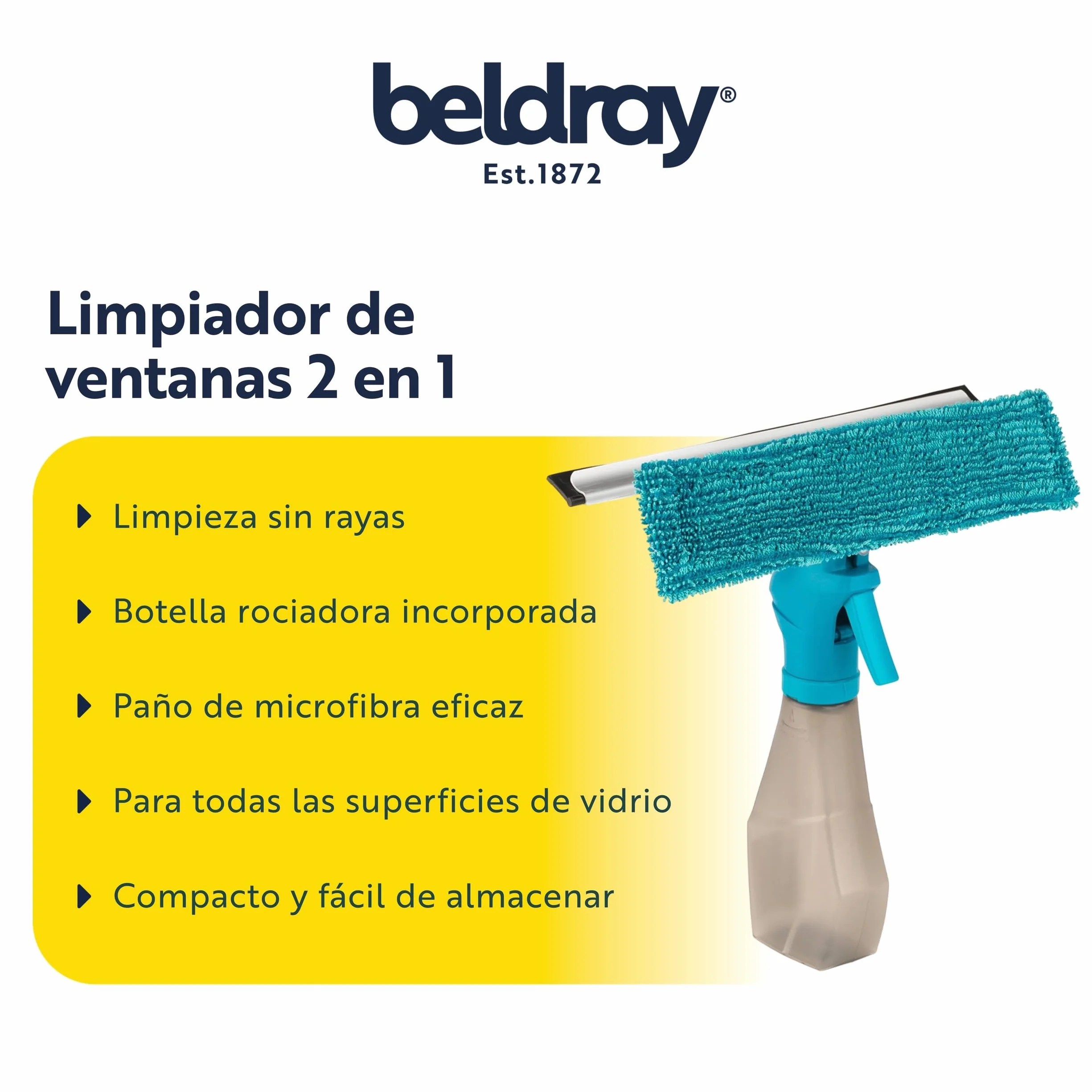 Beldray Limpiador para ventanas con pulverizador turquesa LA024275TQ