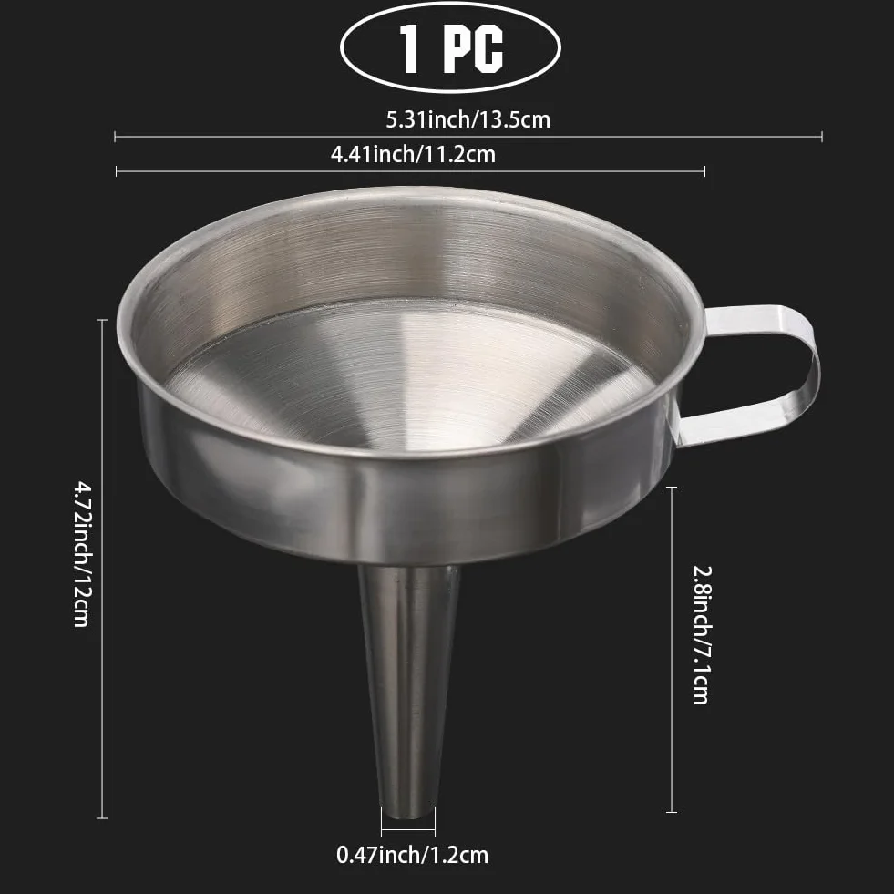 Embudo de Cocina de Acero Inoxidable 4.4 Pulgada con Asa para Llenar Botellas
