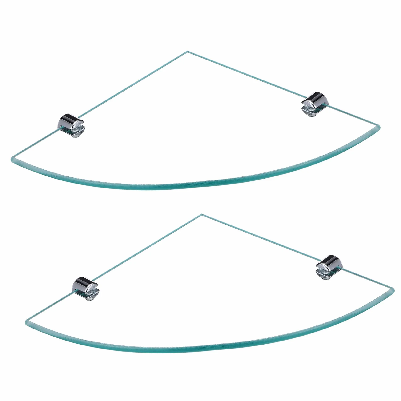 Cabilock 2 Piezas Estante De Almacenamiento De Pared Estante De Pared Flotante Estante De Ducha Sin Esquina De Perforación Estantes Flotantes Montados En La Pared Ventosa Sector