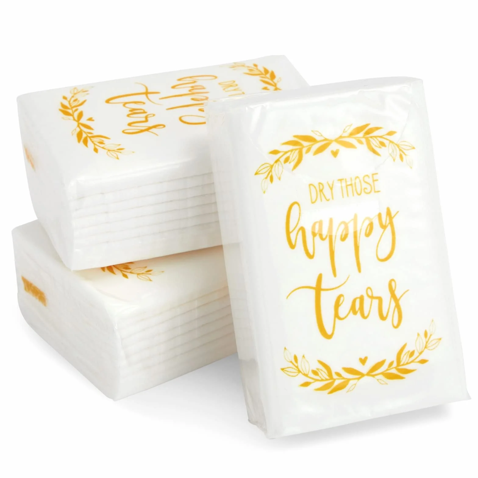 Pañuelos de viaje de bolsillo a granel para graduación, despedida de soltera, recuerdos de boda para invitados, pañuelos de lágrimas felices para bodas, uso individual (10