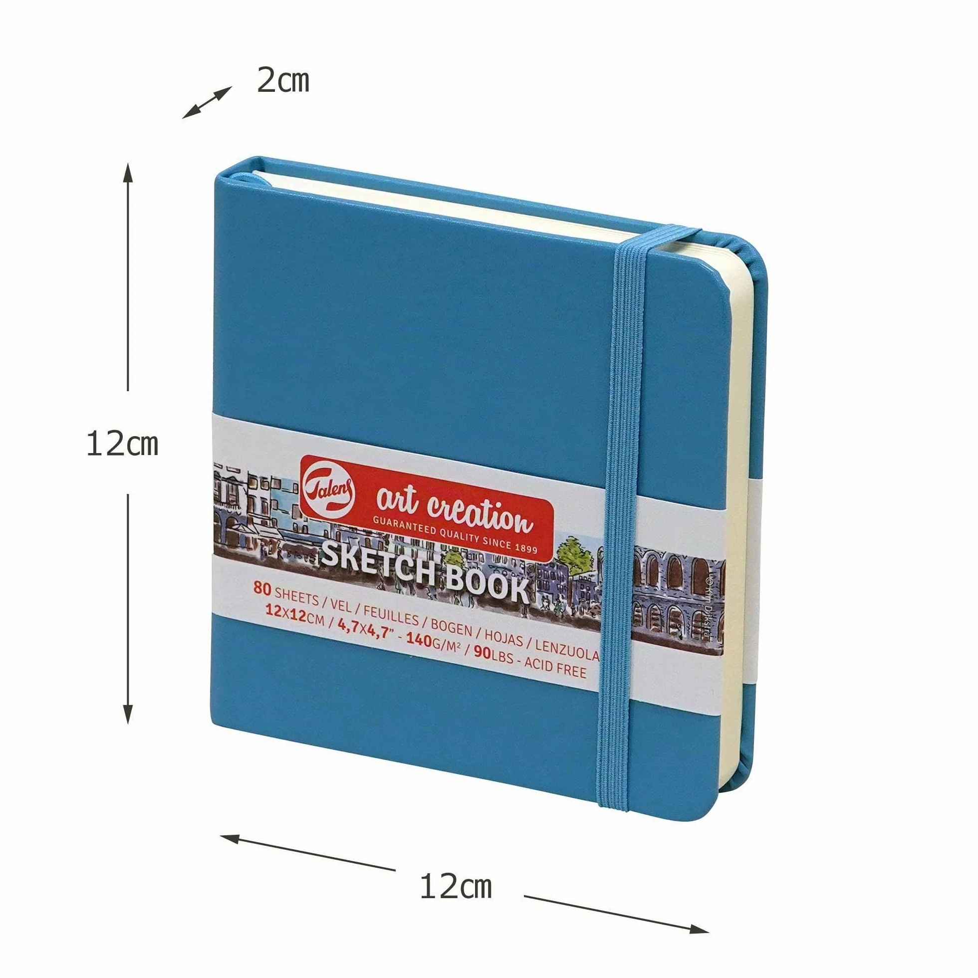 Talens Art Creation Sketchbook Azul lago 12x12cm 140g 80 Hojas Encuadernación Rústica