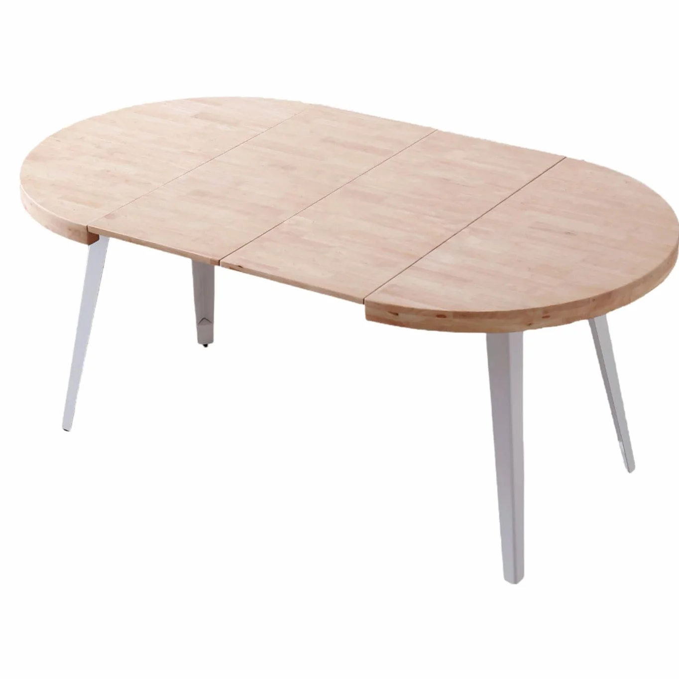 Miroytengo Mesa Salón Comedor Redonda Extensible Bali Color Roble Nordish y Blanco 76x100-180x100 cm