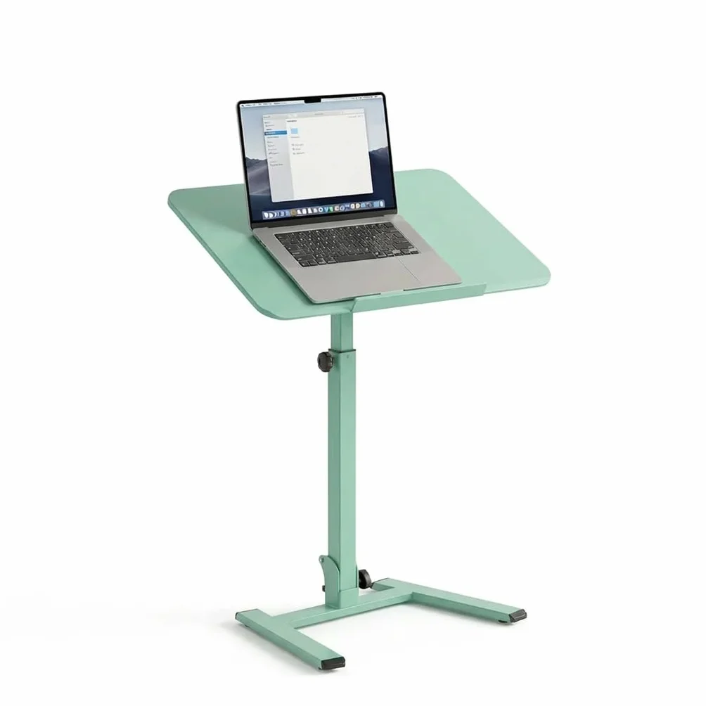 MUSSO AnyDesk D7 - Mesa de cama para PC portátil, escritorio móvil regulable en altura (75-108 cm), soporte plegable reclinable 0-90°, soporte ergonómico para teletrabajo, sofá y cama verde, una pieza
