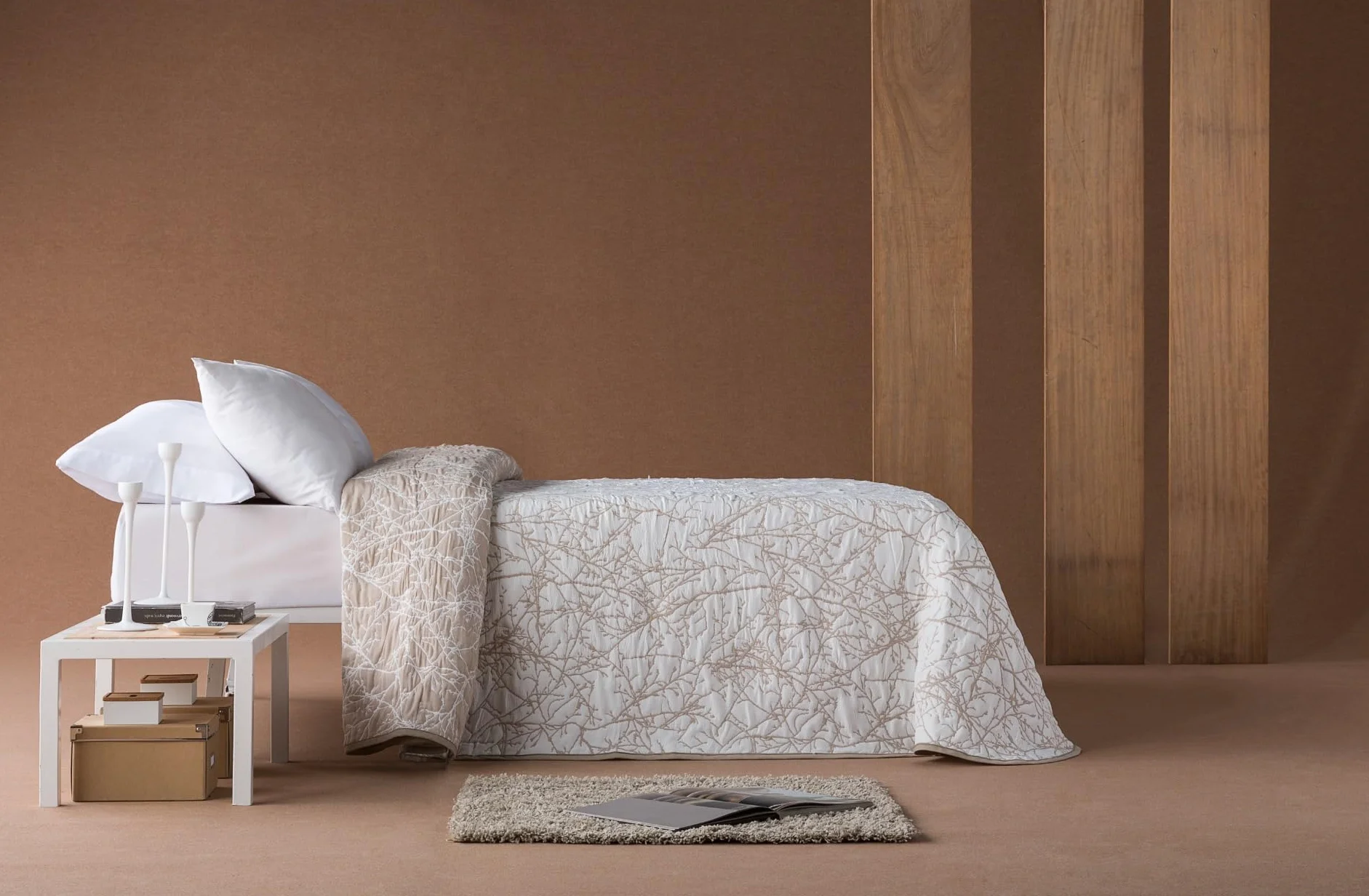 Estoralis TOPACIO | Colcha Verano de Diseño Moderno | Tejido Jaquard Alta Resistencia | Beige | para Cama 150 cm. (250 x 270 cm. AnchoxAlto) | Cubre Cama para Todas Las Estaciones