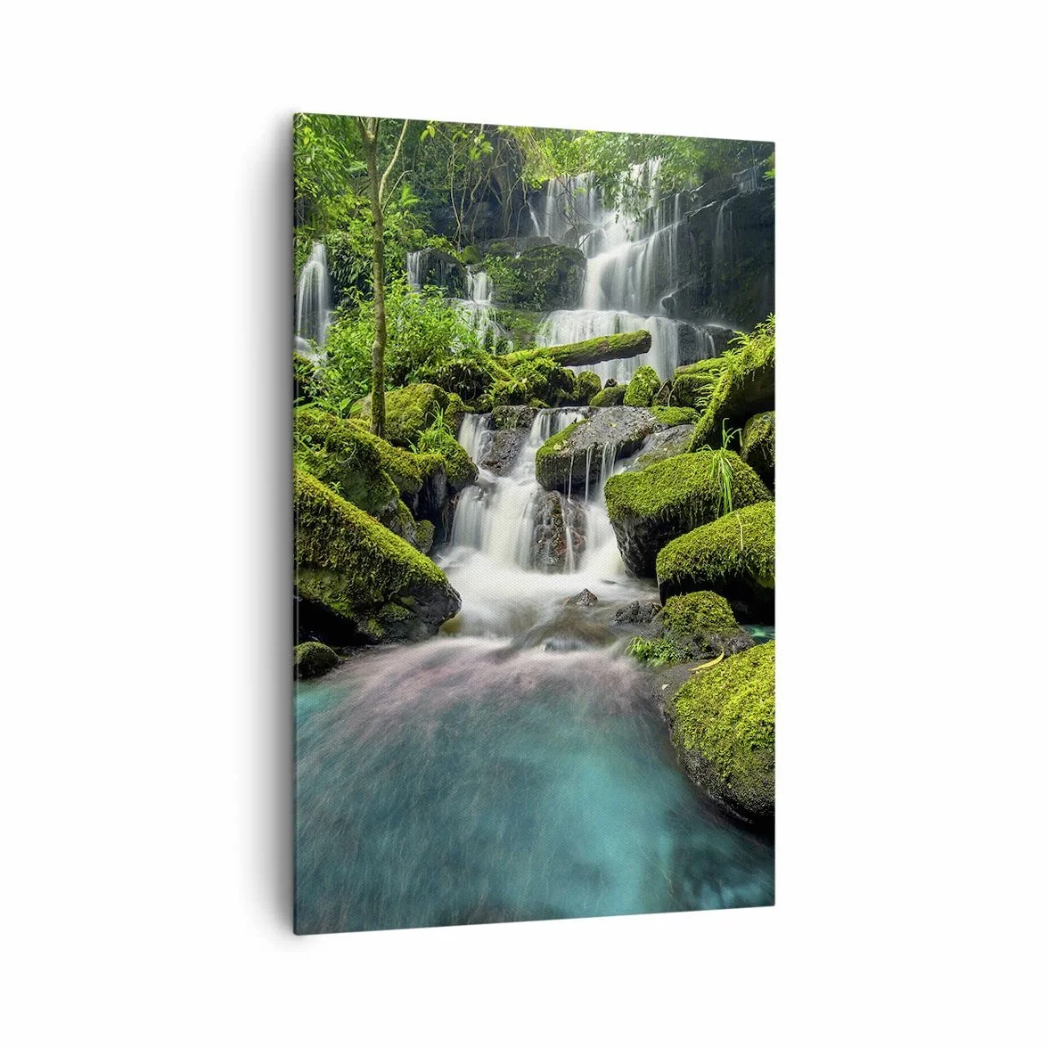 Cuadros Decoracion Salon parque cascada agua Lienzos decorativos 80x120cm Cuadro Sobre Lienzo Moderno Vertical Dormitorio Cocina Cuadros Pared Imágenes Wall Art Prints Decor Grande PA80x120-3754 | Parque Cascada Agua Cuadro Decorativo Grande Salón Dormito