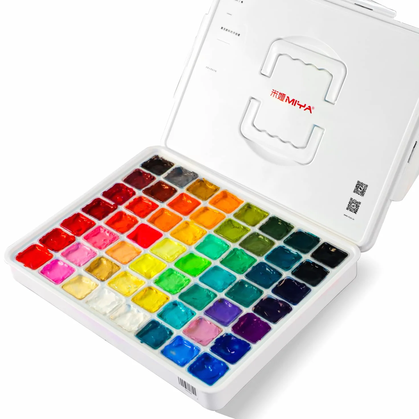 HIMI juego de pintura gouache, 56 colores x 30 ml/1 oz con estuche de transporte portátil, copa de gelatina, no tóxico, para lienzo