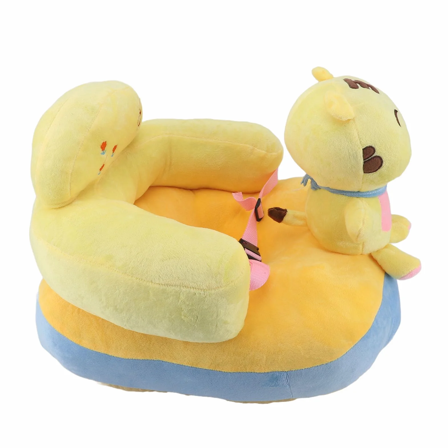 Asiento de Apoyo para Bebés Silla para Sentarse con ángulo Ajustable y Tela de Felpa Respaldo de Apoyo de Base Ancha Silla de Aprendizaje Portátil para Bebés y Niños Pequeños (Tigre)