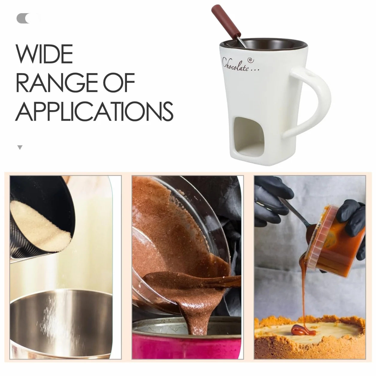 Garneck 2 Juegos Olla multifunción Chocolate Fondue Mini Olla cerámica Calentador Queso