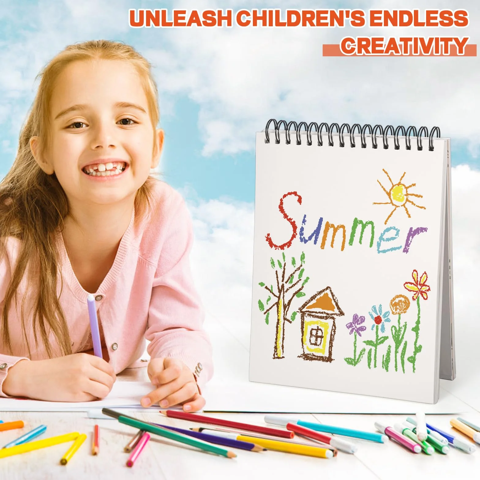 Cuaderno de Dibujo Niños A4 Espiral Bloc Dibujo Regalo Principiantes Pintura