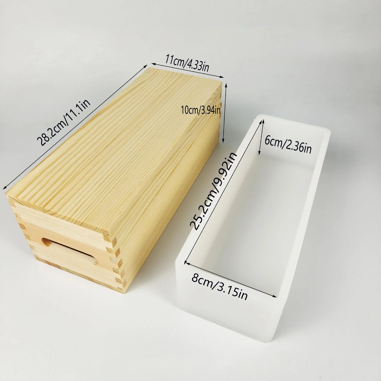 Moldes De Jabón 1300 Ml Antiadherentes Y Fácil Desmoldeo En Manualidades | Molde Rectangular Flexible De Silicona Con De Madera Para Jabón Para Chocolate, Pasteles Y Pudín Hechos A Mano