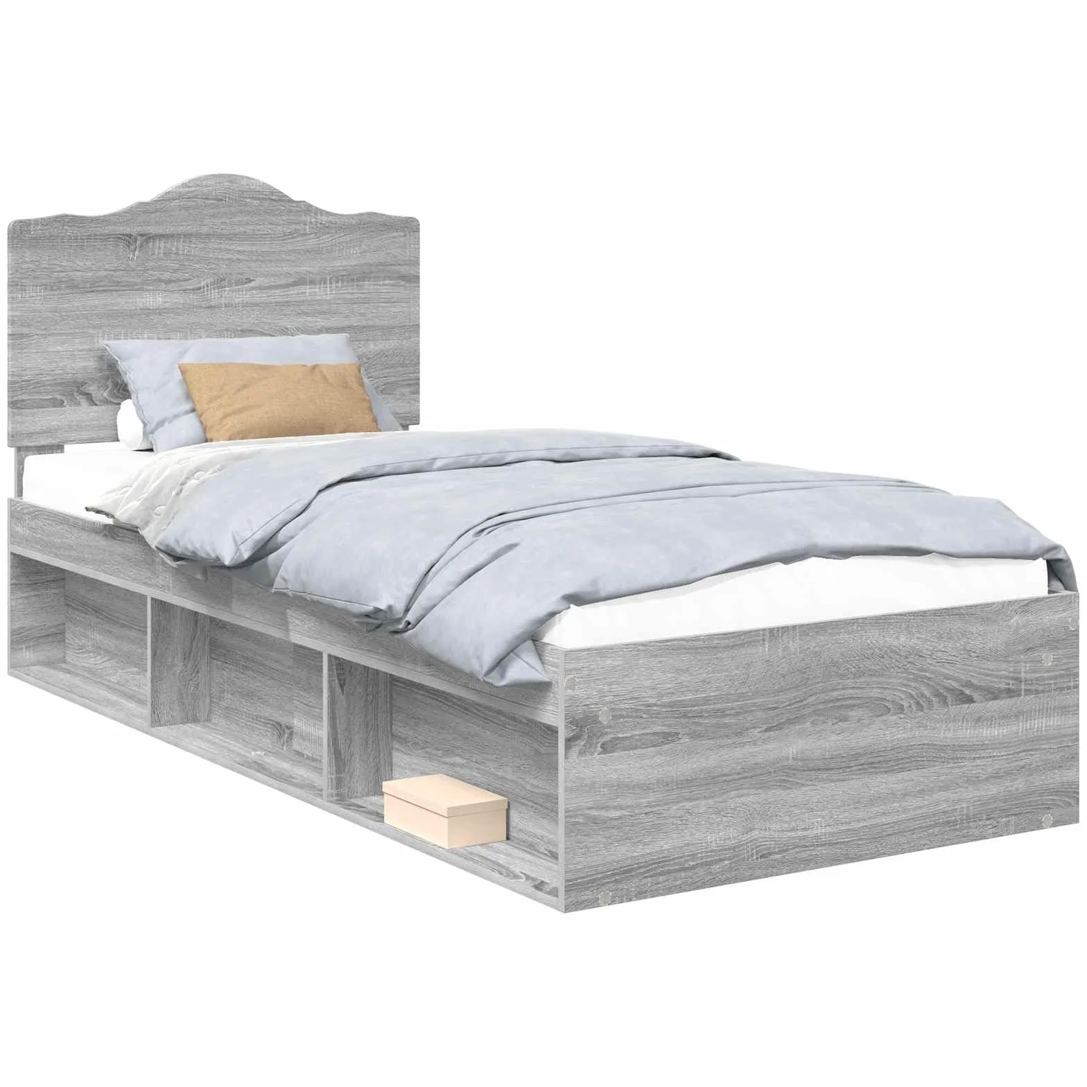 vidaXL Estructura de Cama con cabecera Gris Sonoma 100 x 200 cm
