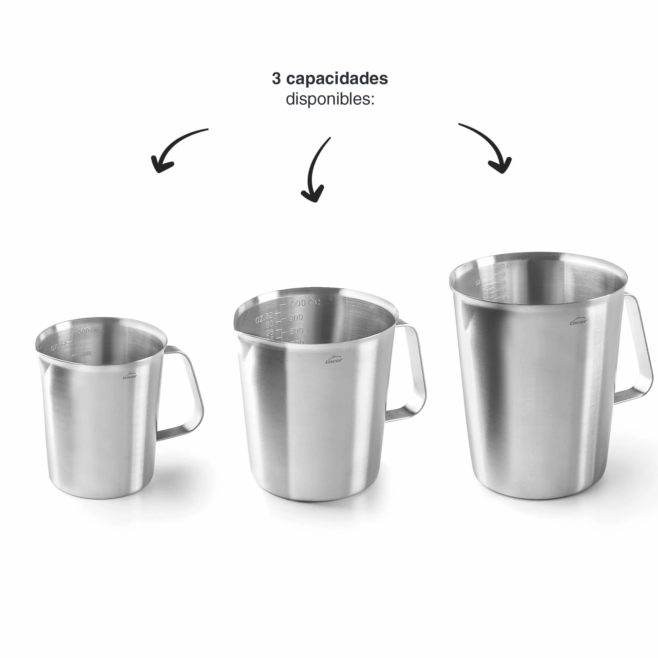 Lacor Jarra Medidora Acero Inoxidable 2 L 15 cm