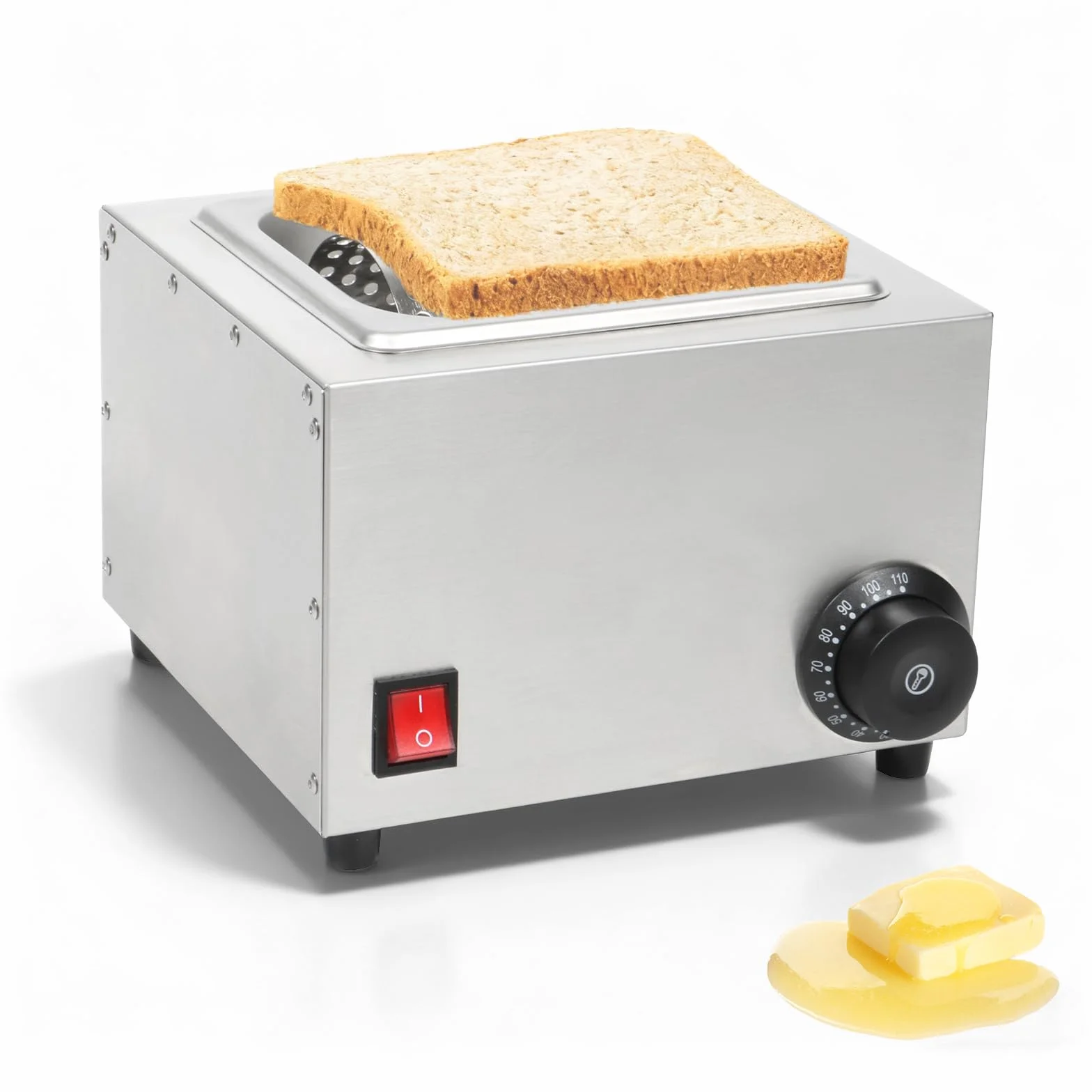 Rodillo de Mantequilla Eléctrico, Rodillo de Mantequilla de Acero Inoxidable 304 con Temperatura de Calentamiento (30 °C ~ 88 °C) para Derretir Mantequilla Rápidamente para Hamburguesas Pan Tostadas