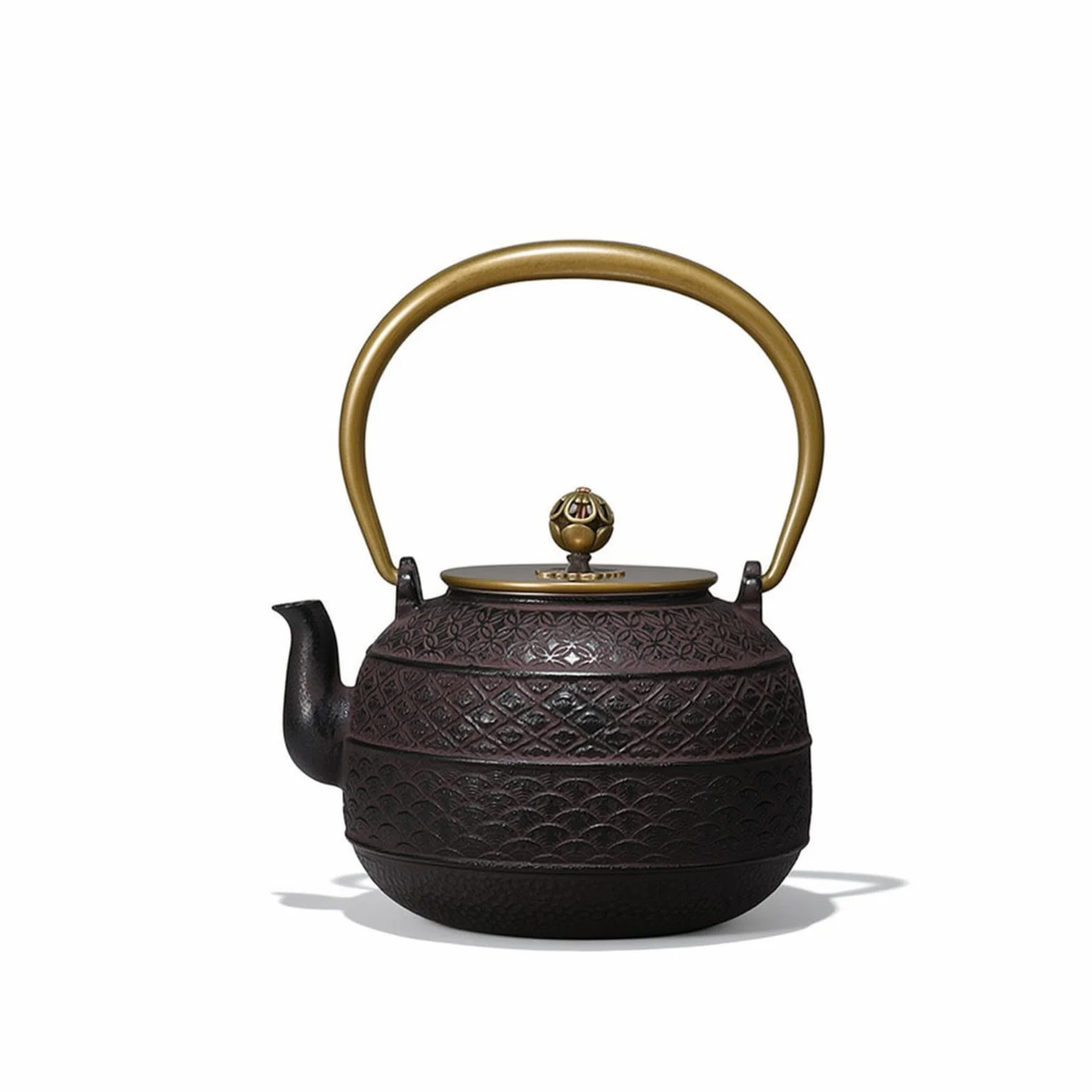 perfeclan Tetera de Hierro Fundido Tetera Hervidor Jarra con Colador con Tapa Fija y Decorativo Acabado en Relieve Que la el Adecuada para Ritual de Té Cocina, Maroon, Fengshengshuiqi