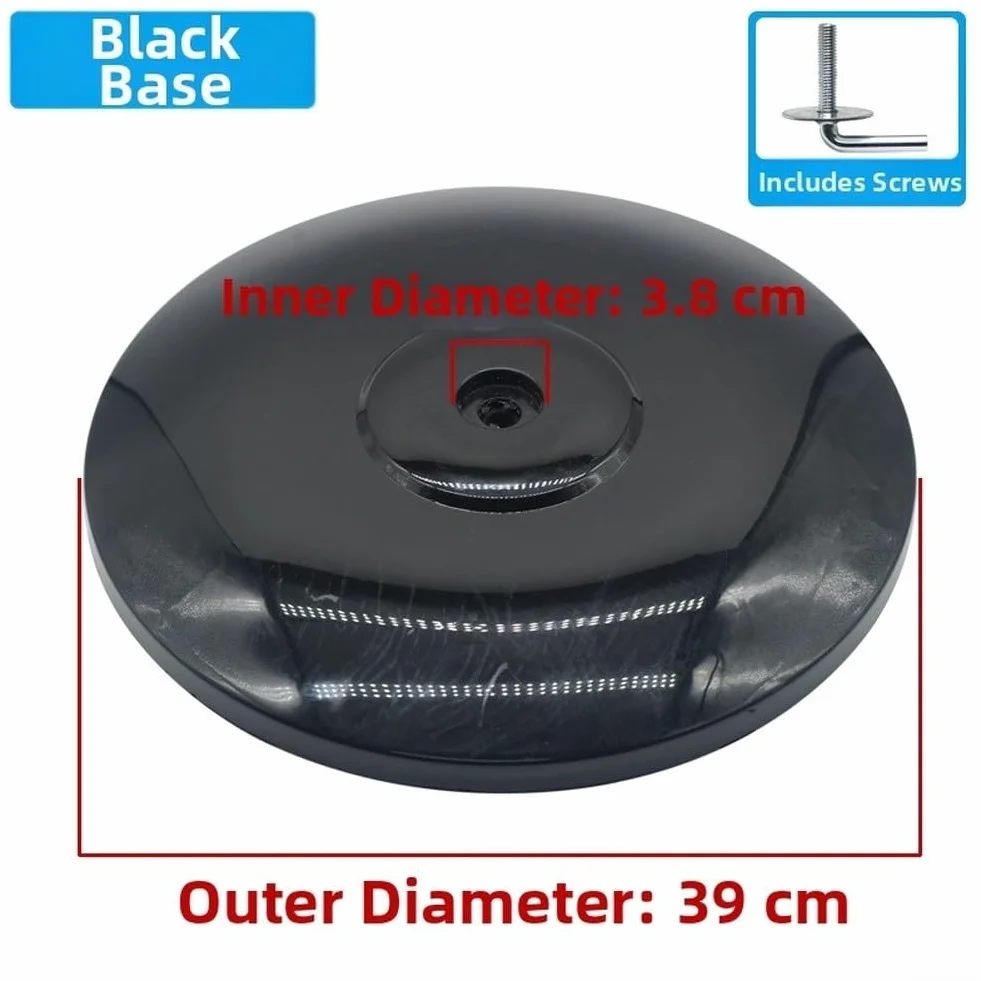 Accesorios de base de ventilador de piso, base de ventilador de piso redonda de plástico con peso antivuelco, reemplazo estable para uso residencial y comercial (negro)