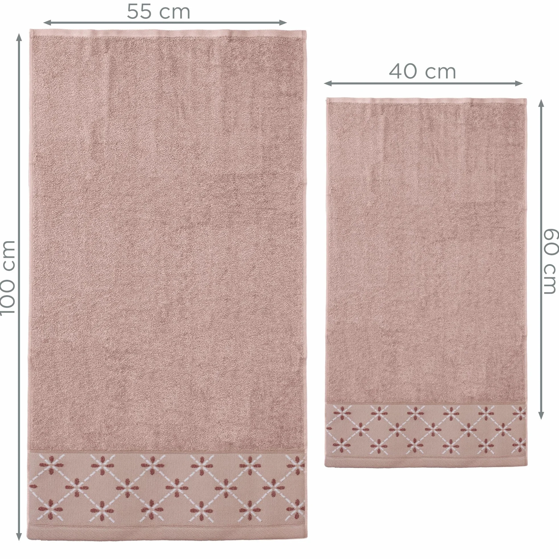 Toallas de baño para cara y bidé de puro algodón, juego de 12 unidades, 6 + 6 bordadas, de suave rizo de 400 g, cara de 55 x 100 cm e invitados 40 x 60 cm